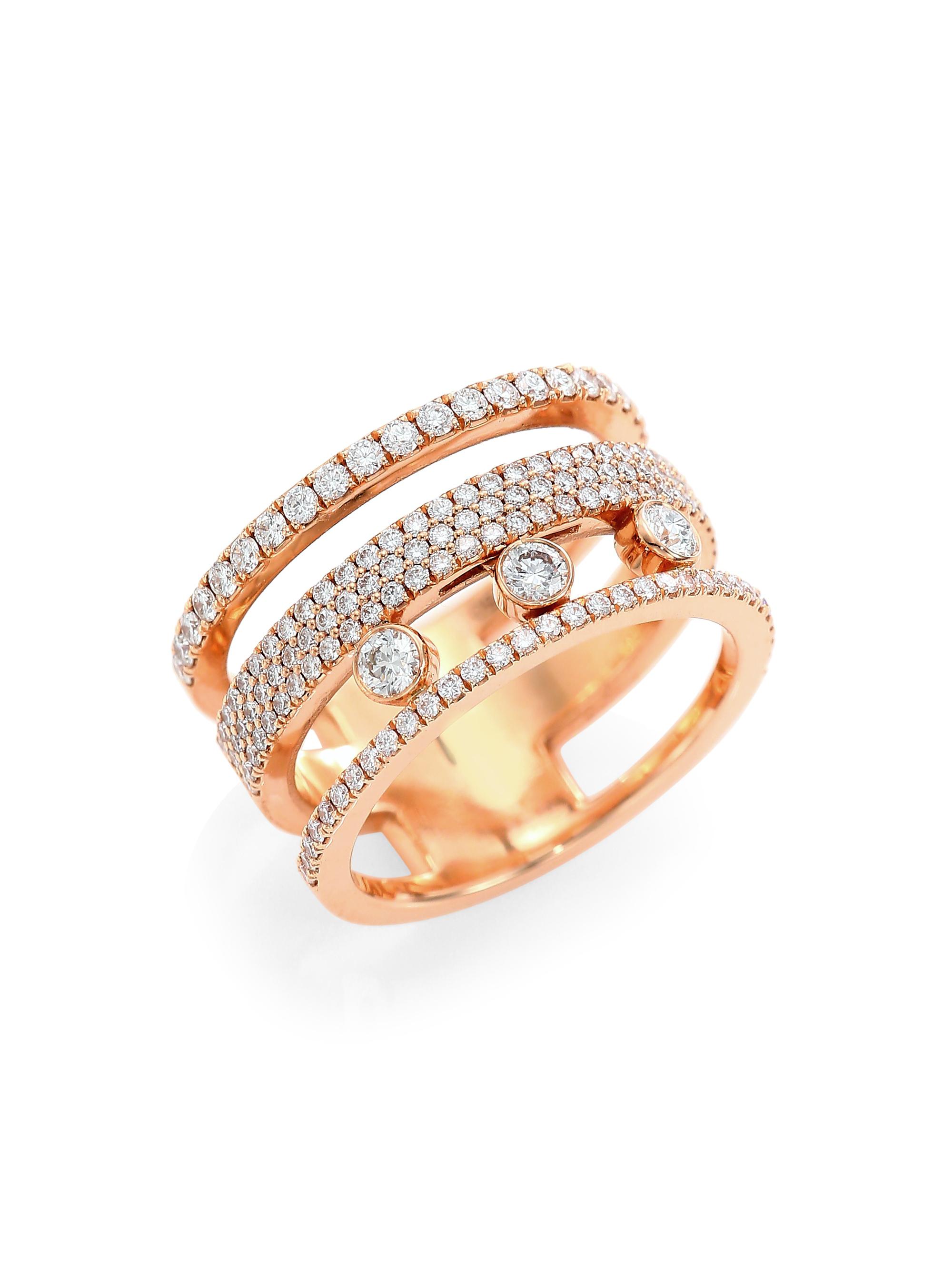 Messika Women's Move Romane 18K Rose Gold & Diamond Pavé Ring - Pink Gold