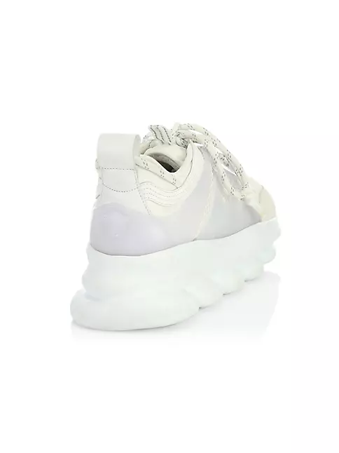 Versace Chain Reaction Chunky Sneakers All White – The Luxury Shopper
