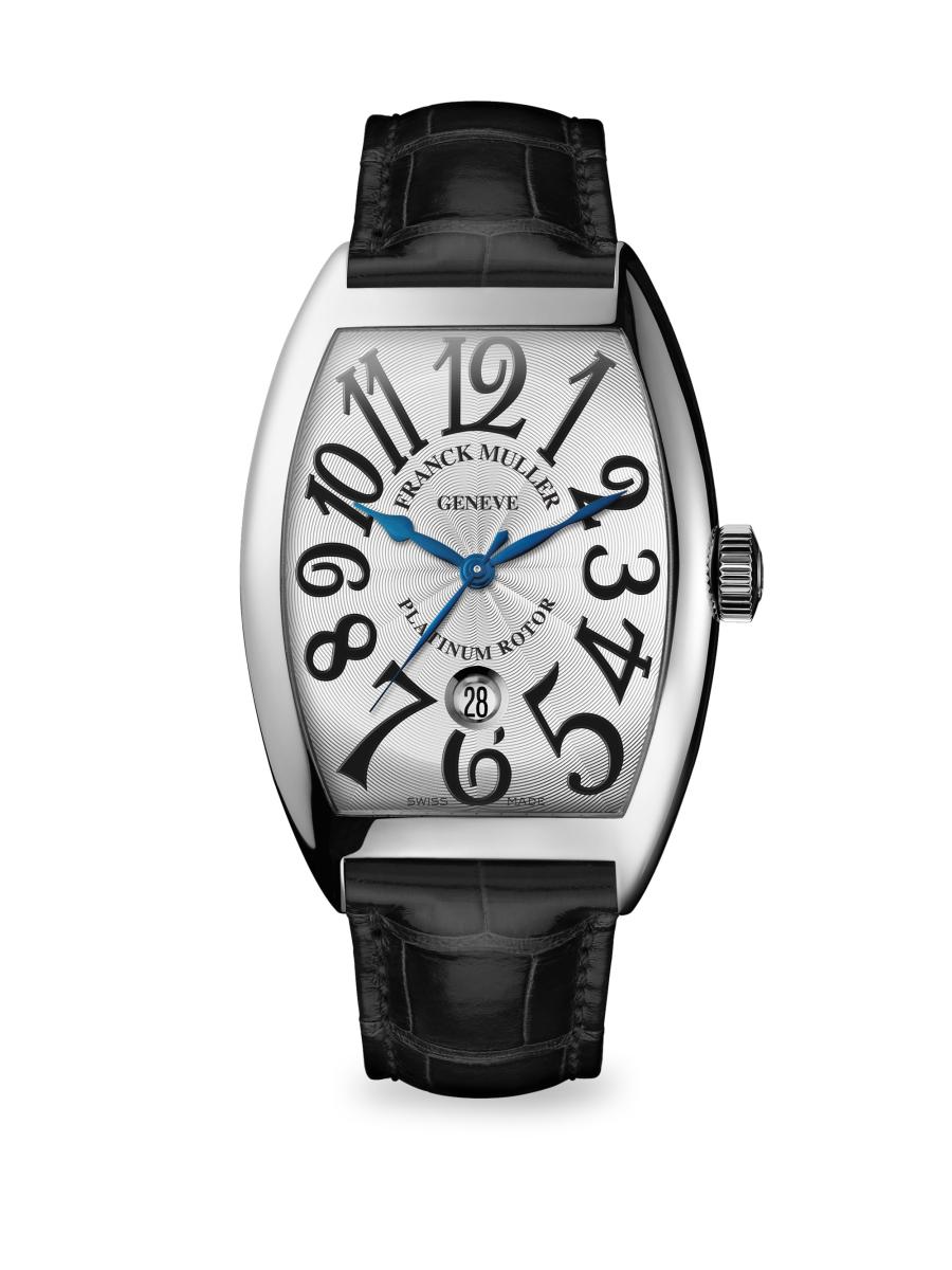 ♛Glück♛ Franck Muller Cintree Curvex 47MM Stainless Steel Alligator