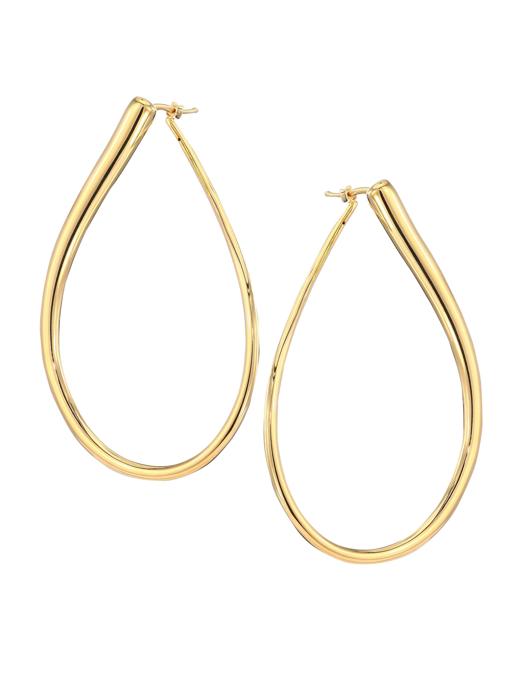 Roberto Coin 18K Yellow Gold Teardrop Hoop Earrings Saks Fifth