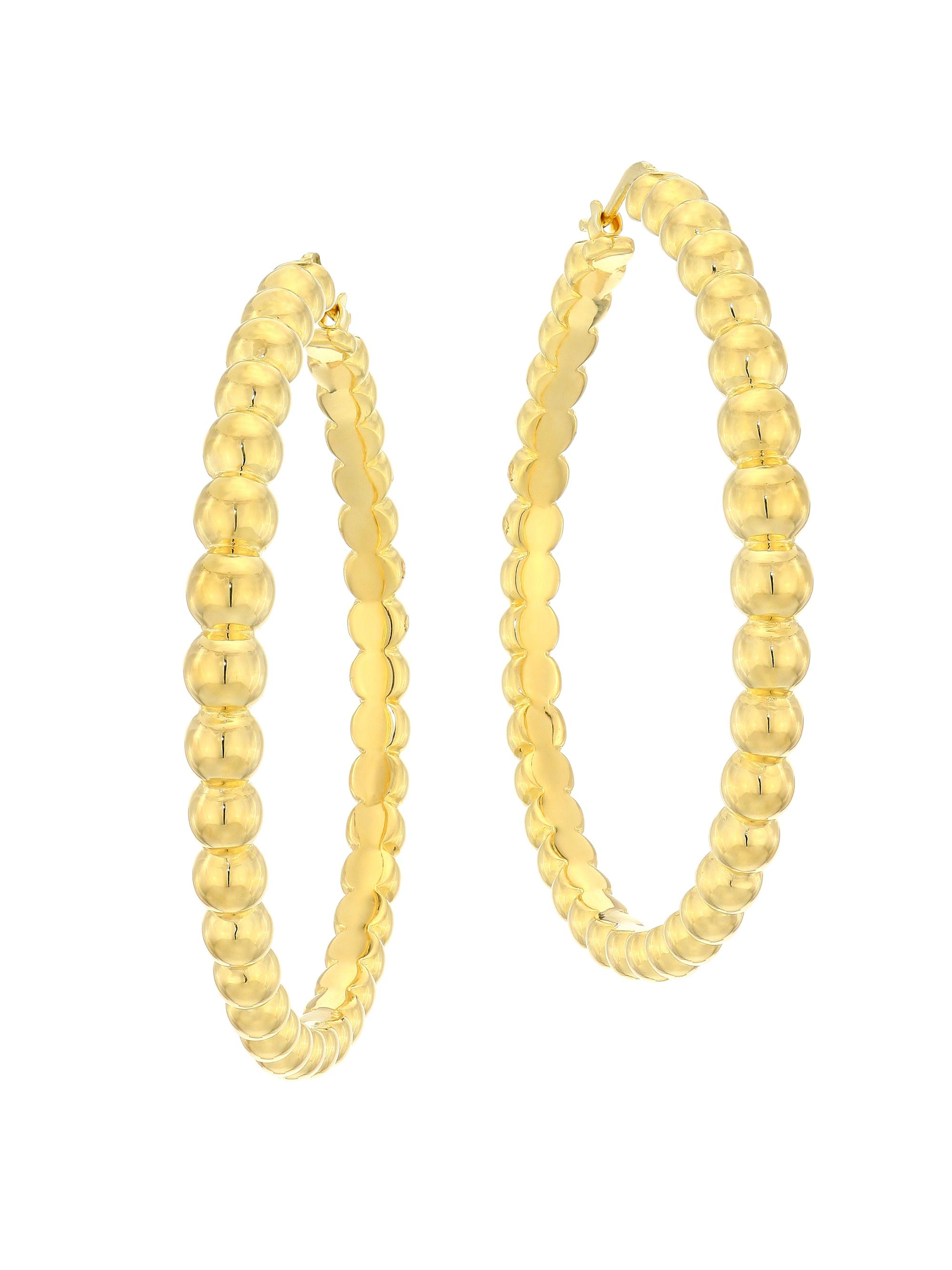 Roberto Coin Women's 18K Yellow Gold Beaded Hoop Earrings - Gold