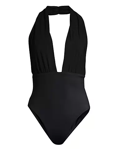 Halter Low Back One-Piece Swimsuit