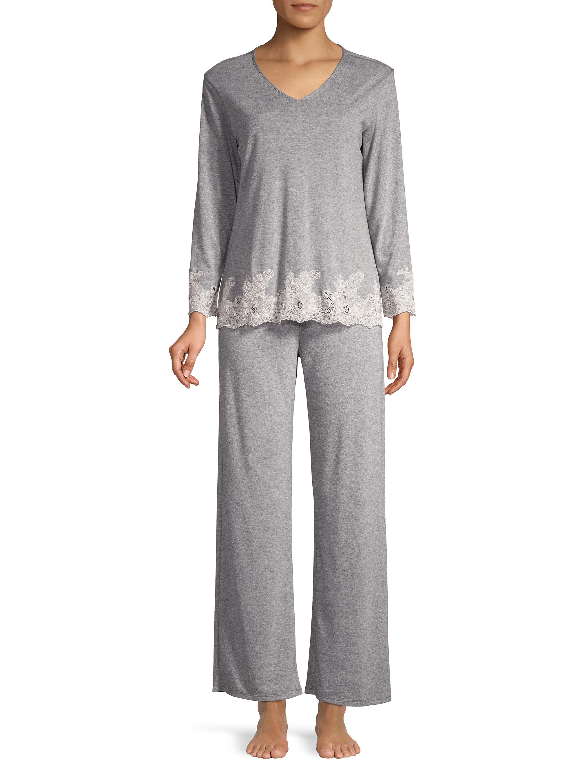 Natori Women's Luxe Shangri La Two-Piece Pajama Set - Grey