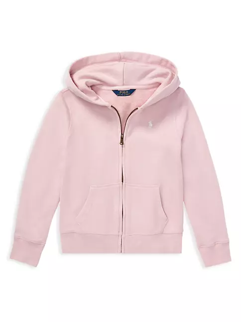 Polo Ralph Lauren Womens Full Zip Hoodie (Medium, Baby Pink)