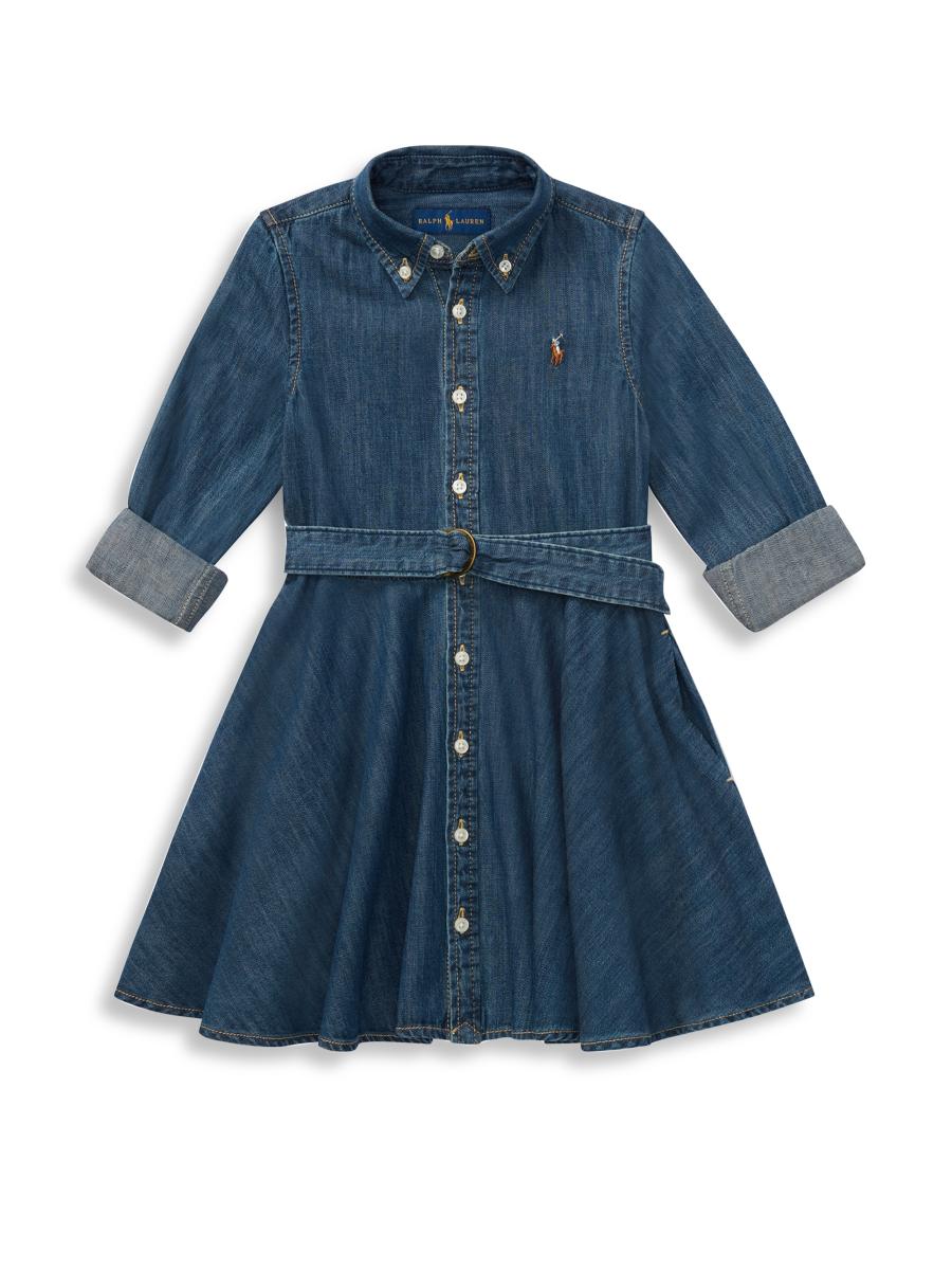 POLO DENIM&SUPPLY RALPH LAUREN フリル ブラウス Polo Ralph Lauren Little Girl's & Girl's Belted Denim