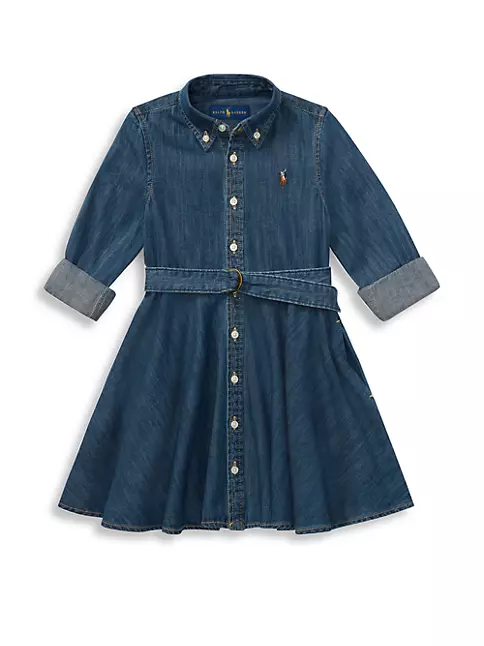 Shop Polo Ralph Lauren Little Girl's & Girl's Belted Denim