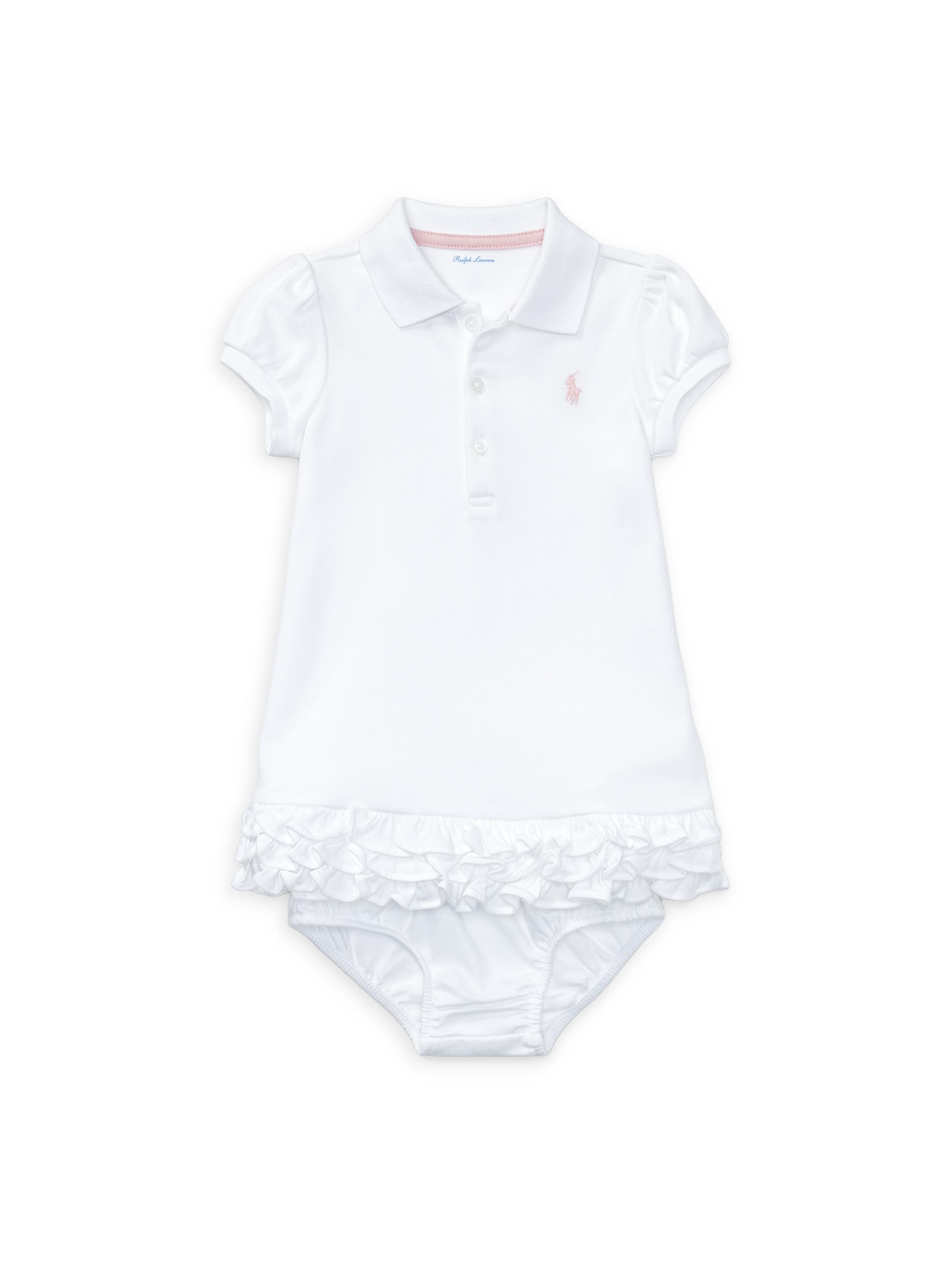 Polo Ralph Lauren Baby Girl's 2-Piece Cupcake Polo Dress & Bloomers Set - White 9 Months