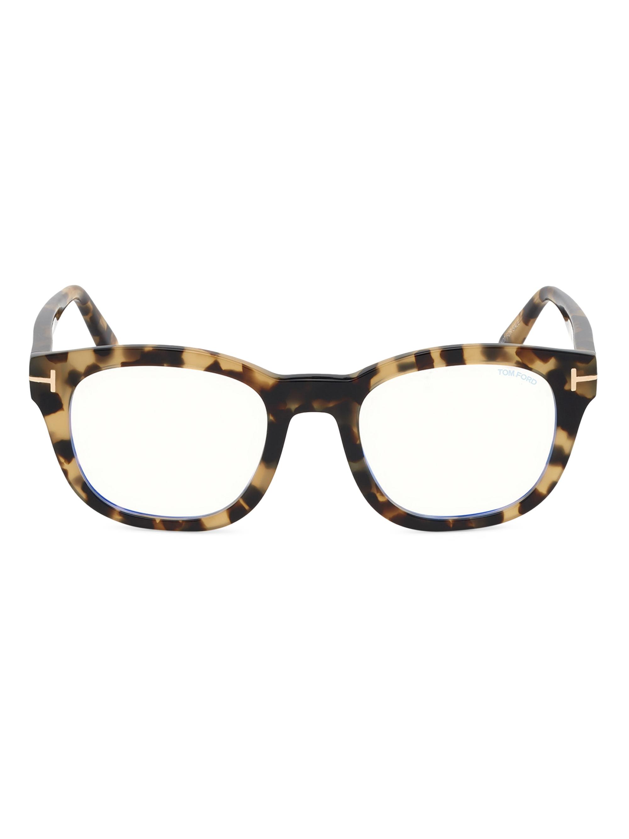 TOM FORD Men's Blue Block 50MM Square Sunglasses - Brown