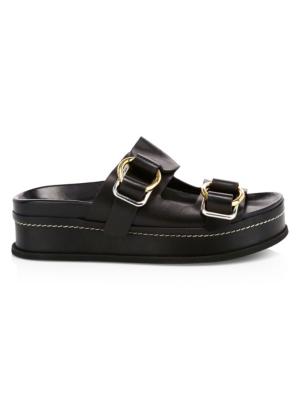 3.1 Phillip Lim Freida Double-Buckle Platform Slide - Black