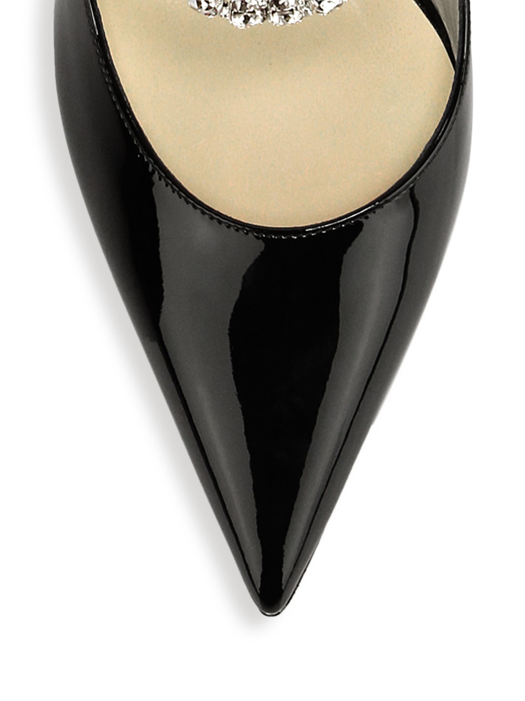 Bing 100MM Embellished Patent Leather Mules