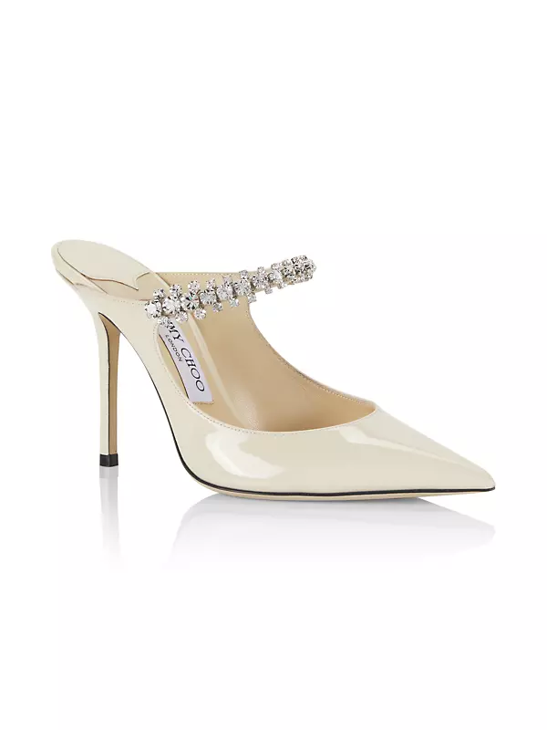 Bing 100MM Embellished Patent Leather Mules