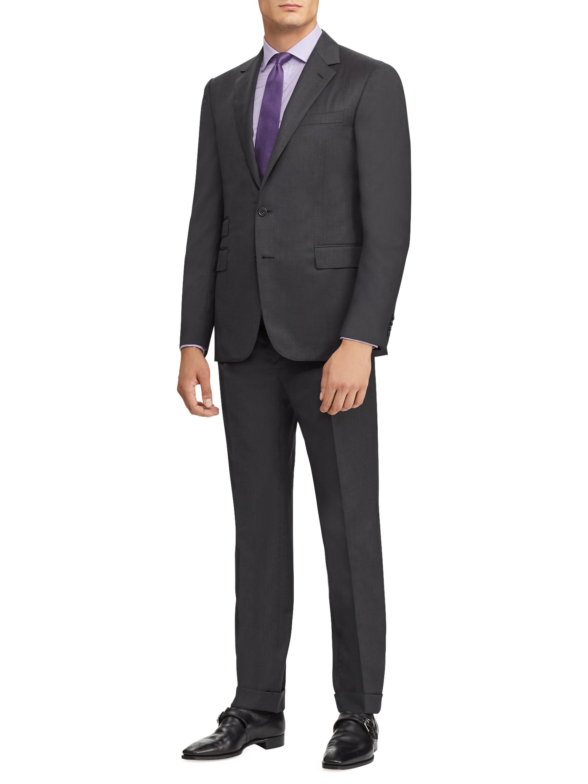 Ralph Lauren Purple Label Men's Gregory Hand-Tailored Wool Serge Suit - Charcoal