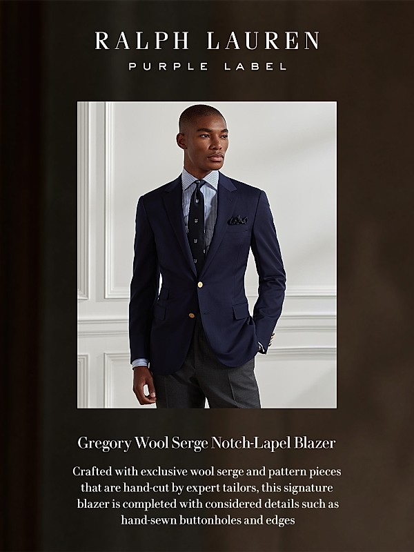 Shop Ralph Lauren Purple Label Gregory Notch-Lapel Blazer Shop Ralph Lauren Purple Label Gregory Notch-Lapel Blazer