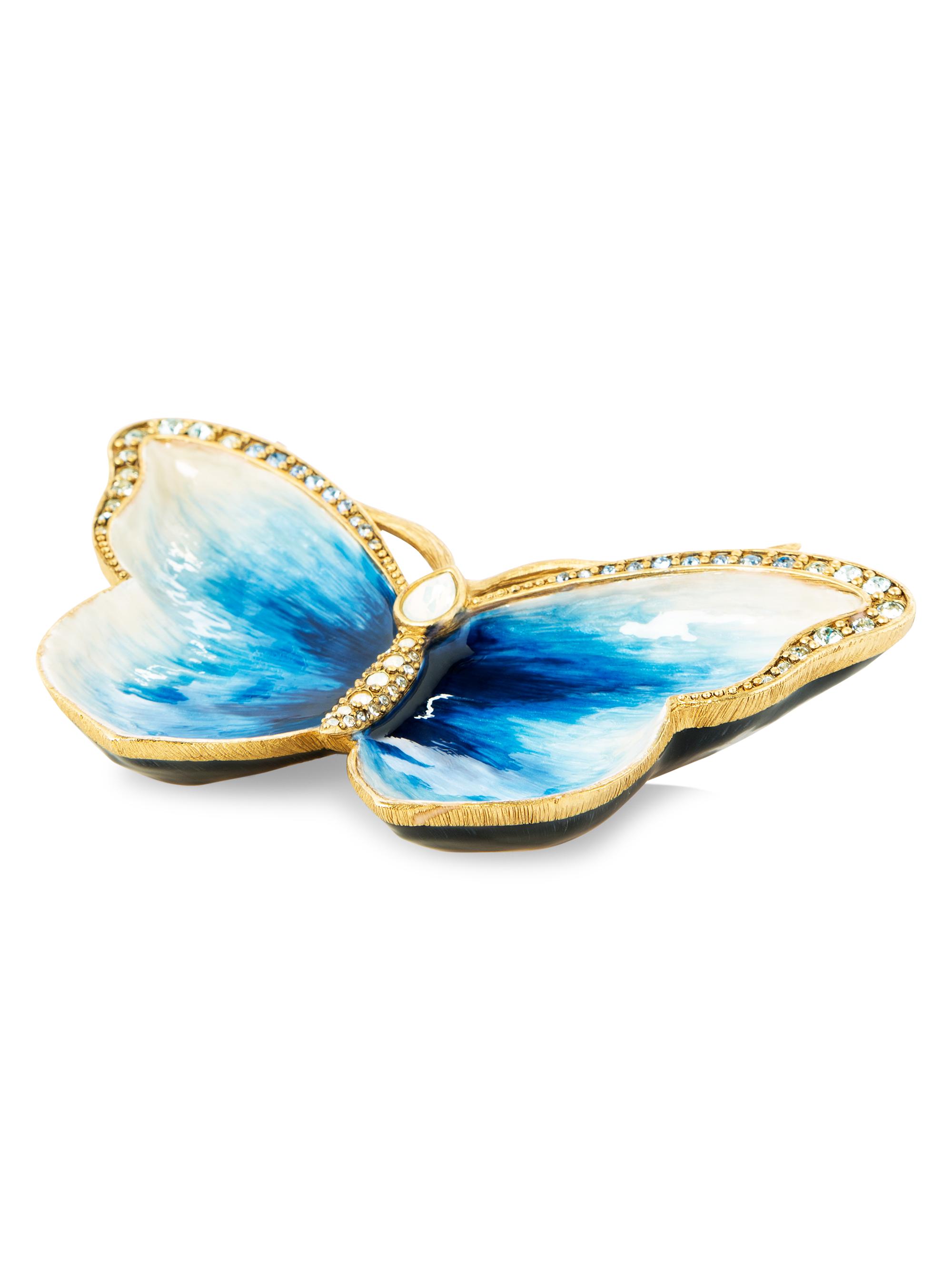 Jay Strongwater Juliet Butterfly Trinket Tray - Blue