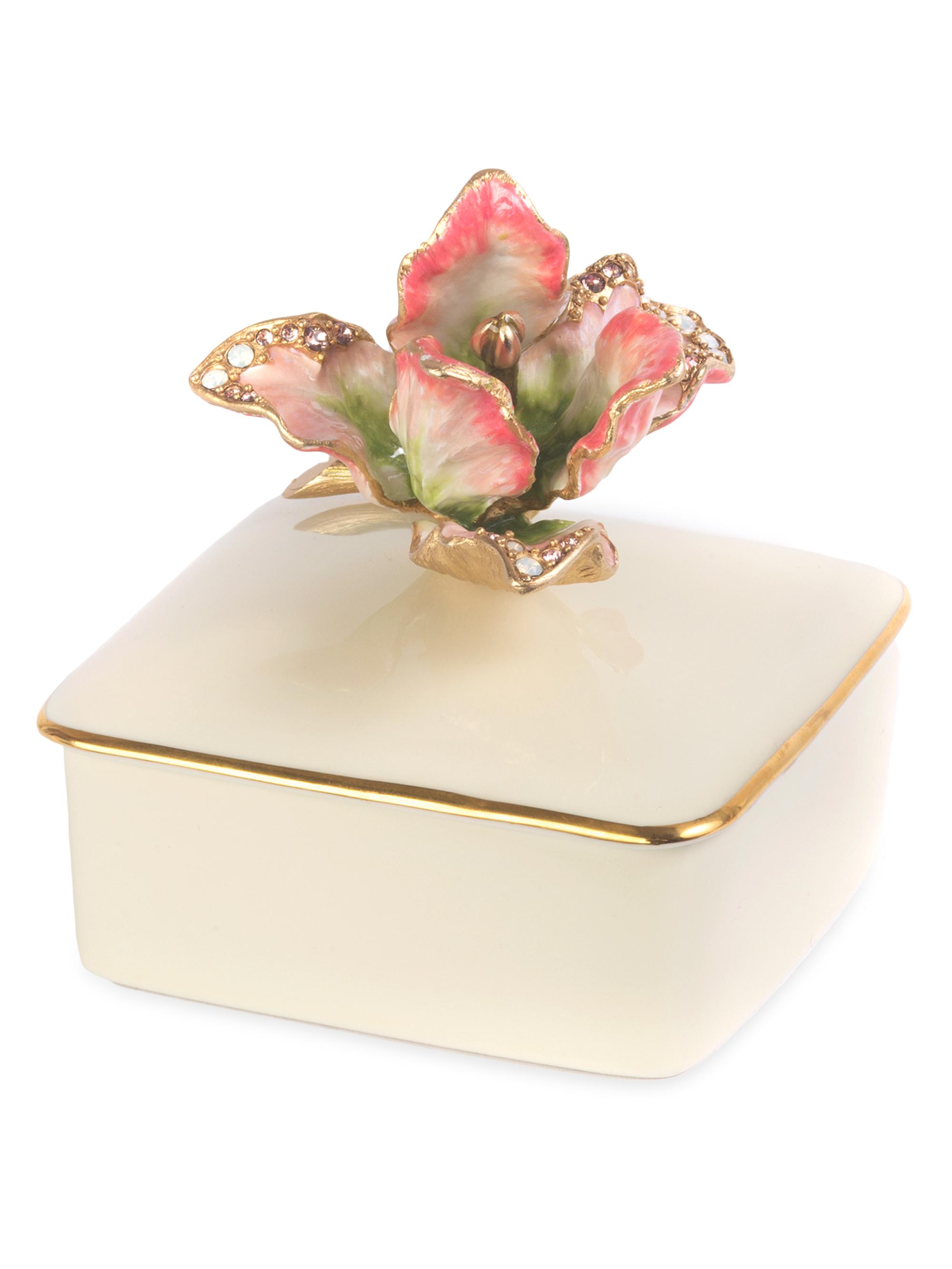 Jay Strongwater Lainey Tulip Porcelain Box