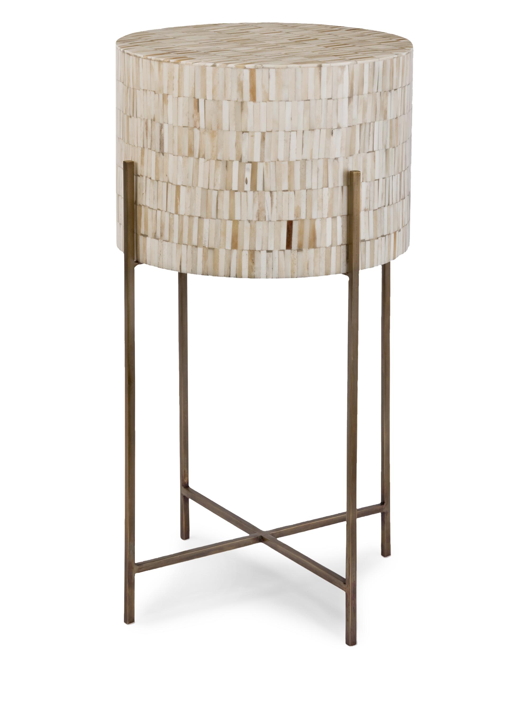 Regina Andrew Bone Drum Antique Brass Table