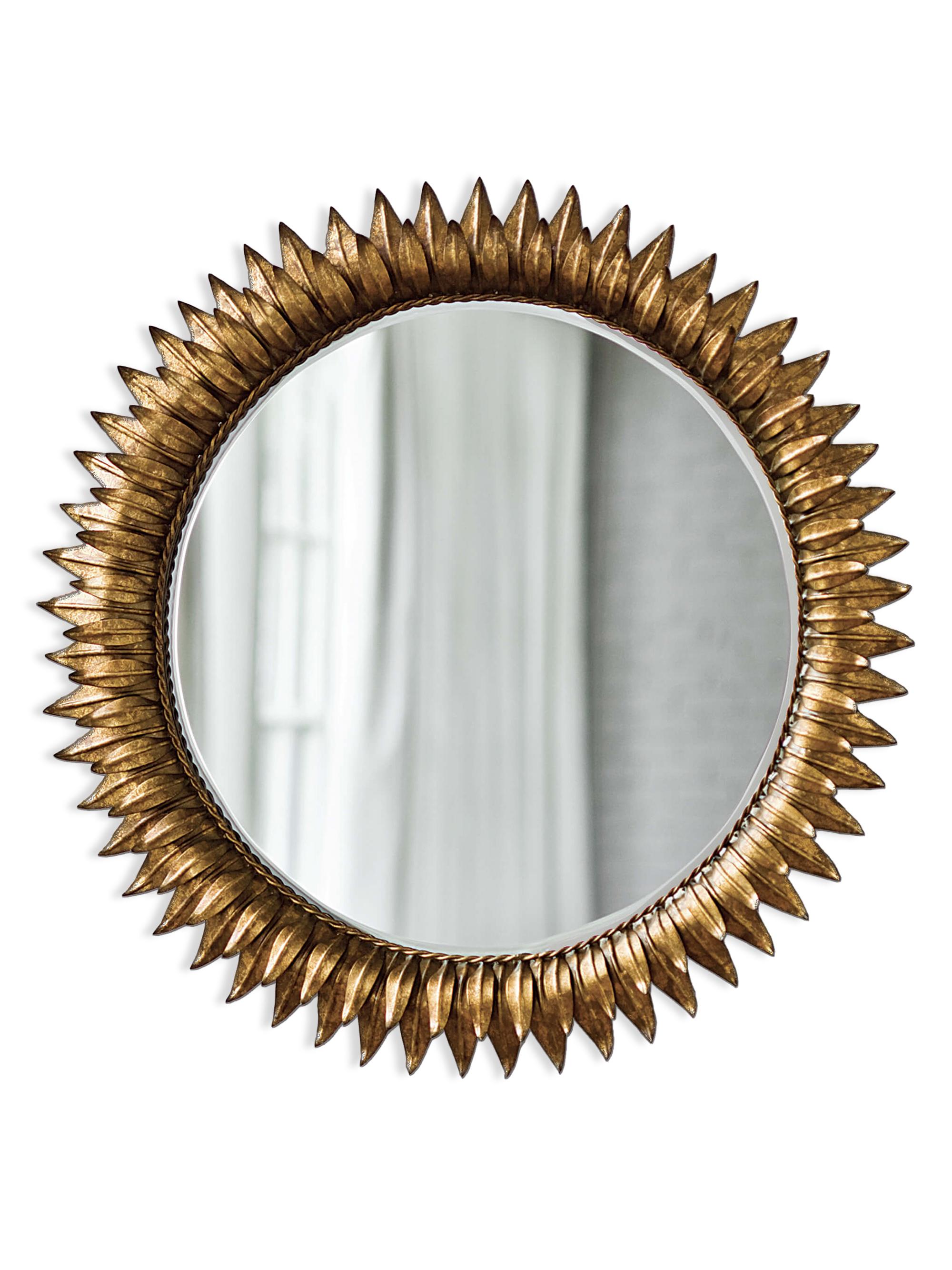 Regina Andrew Sunflower Antique Goldtone Mirror