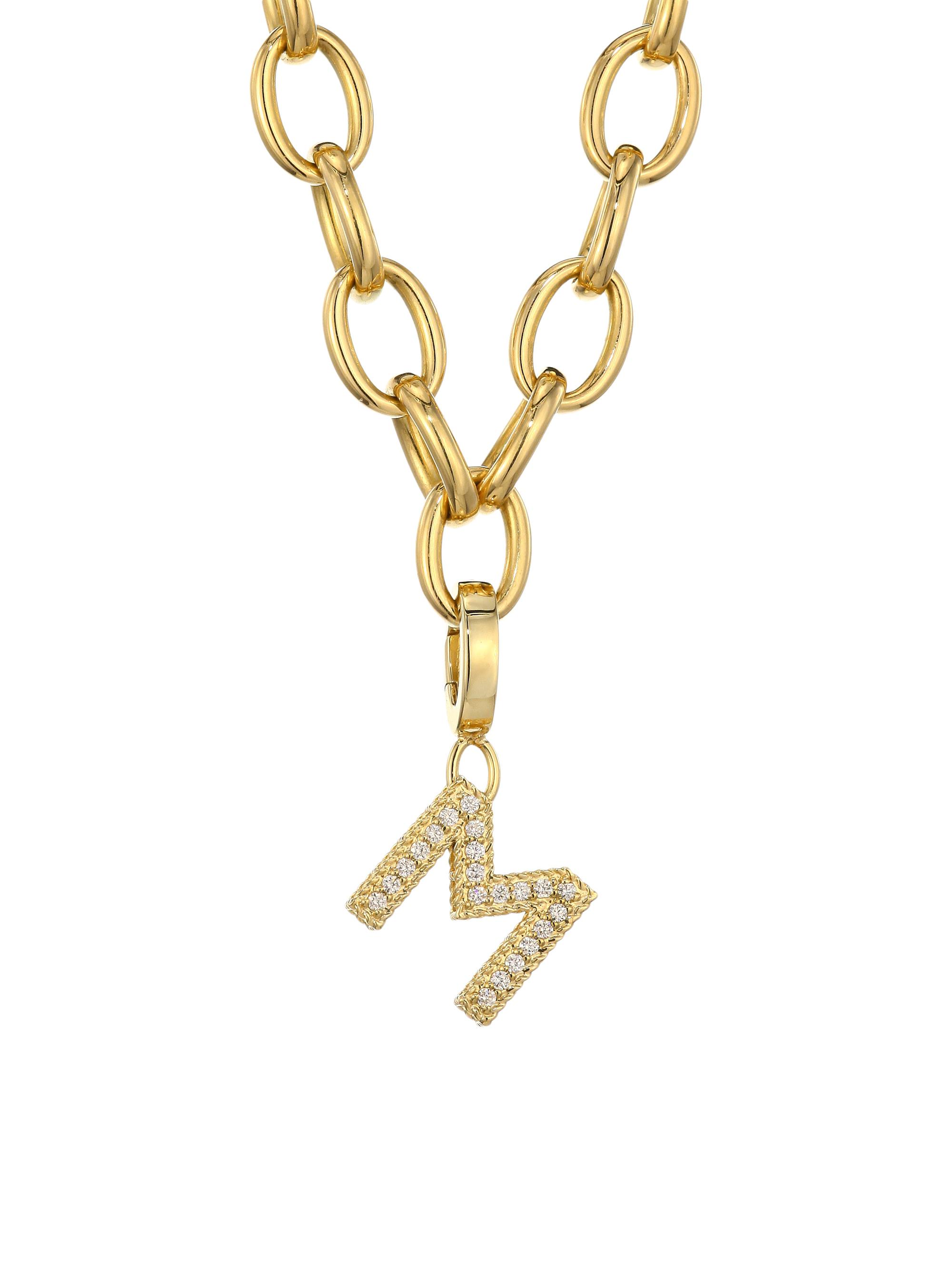 Roberto Coin Women's Princess Charms 18K Yellow Gold & Diamond Initial Charm - Initial