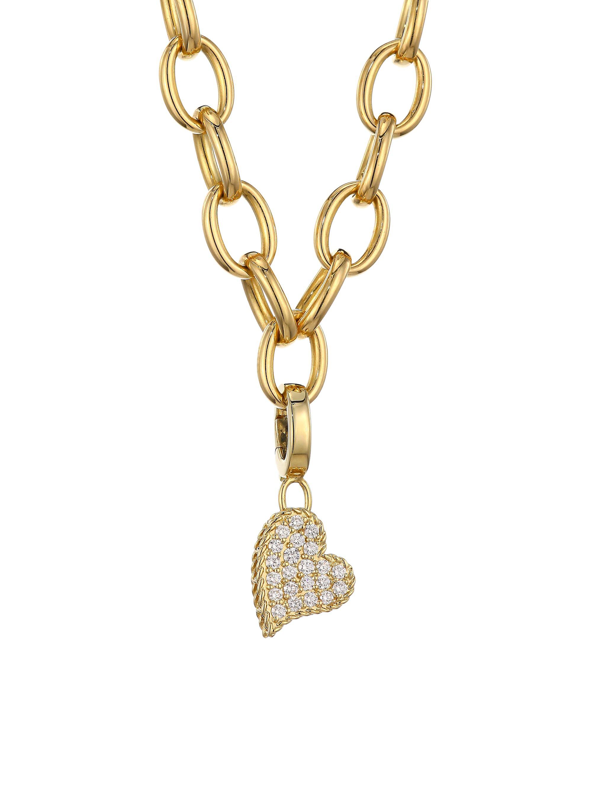 Roberto Coin Women's Princess Charms 18K Yellow Gold & Diamond Heart Charm - Gold