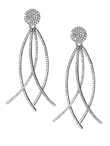 Diamond Arc Drop Earrings