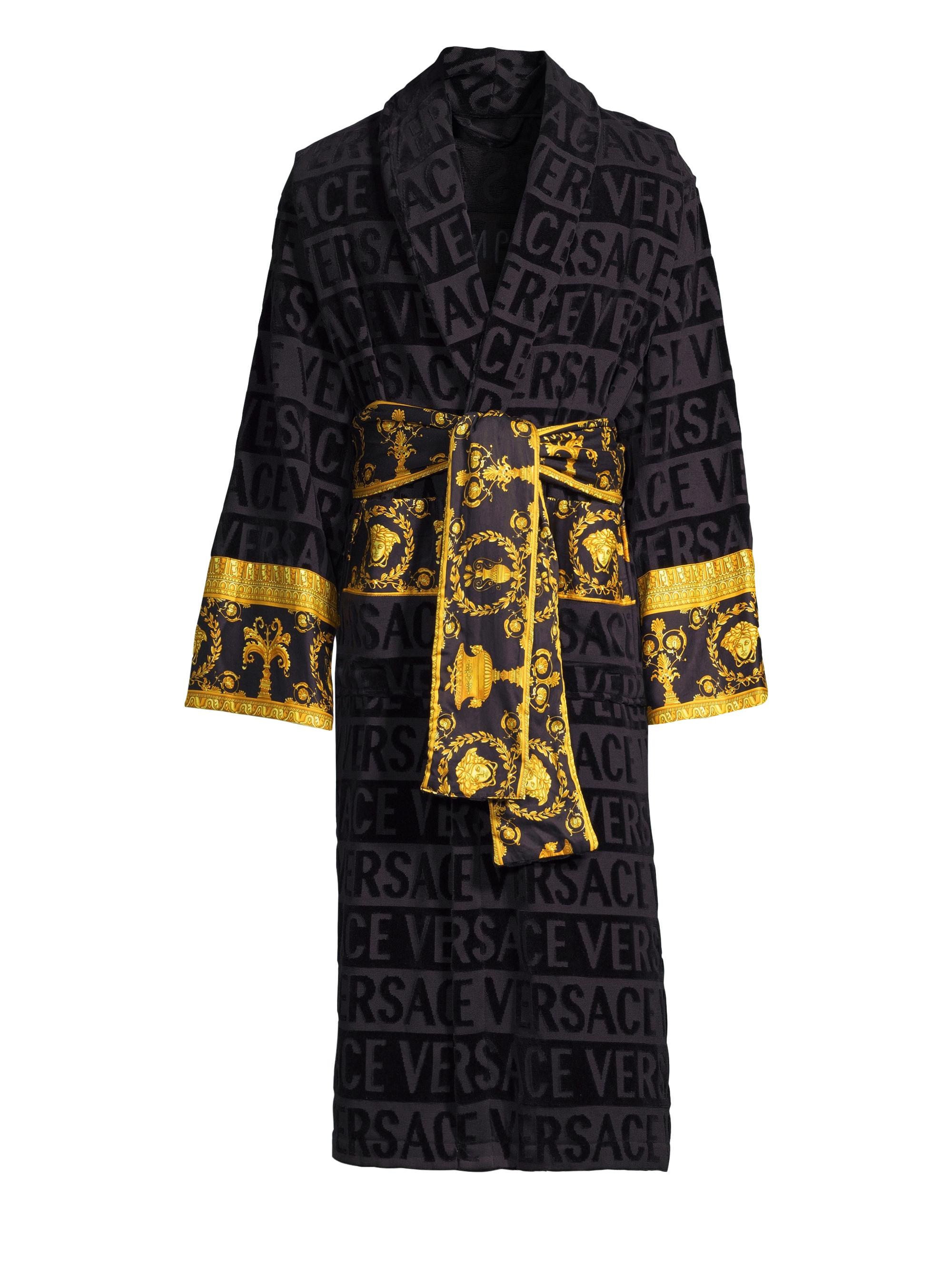 Jacquard Logo Bath Robe