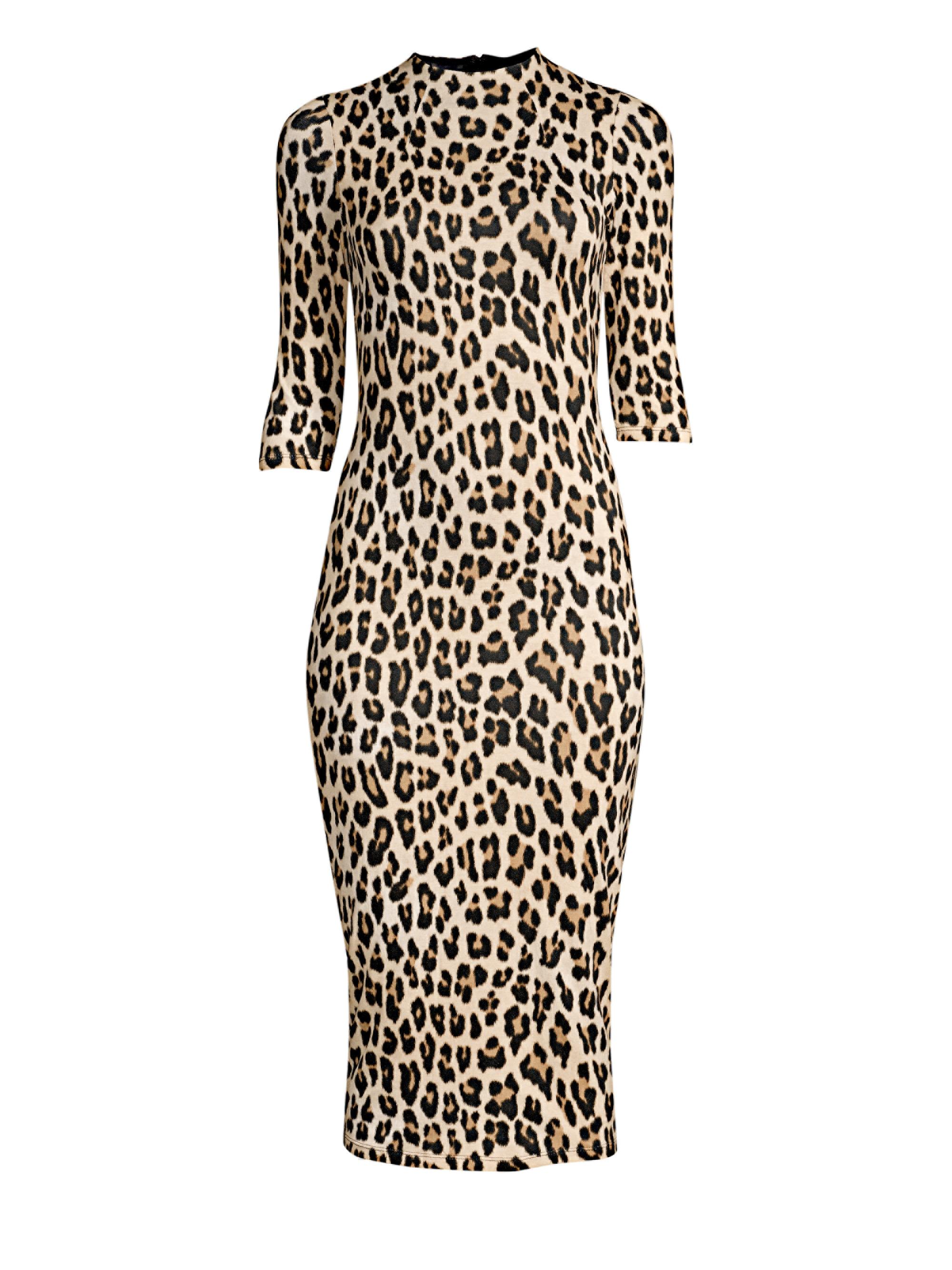 ALICE + OLIVIA Women's Delora Leopard Bodycon Dress - Textured Leopard