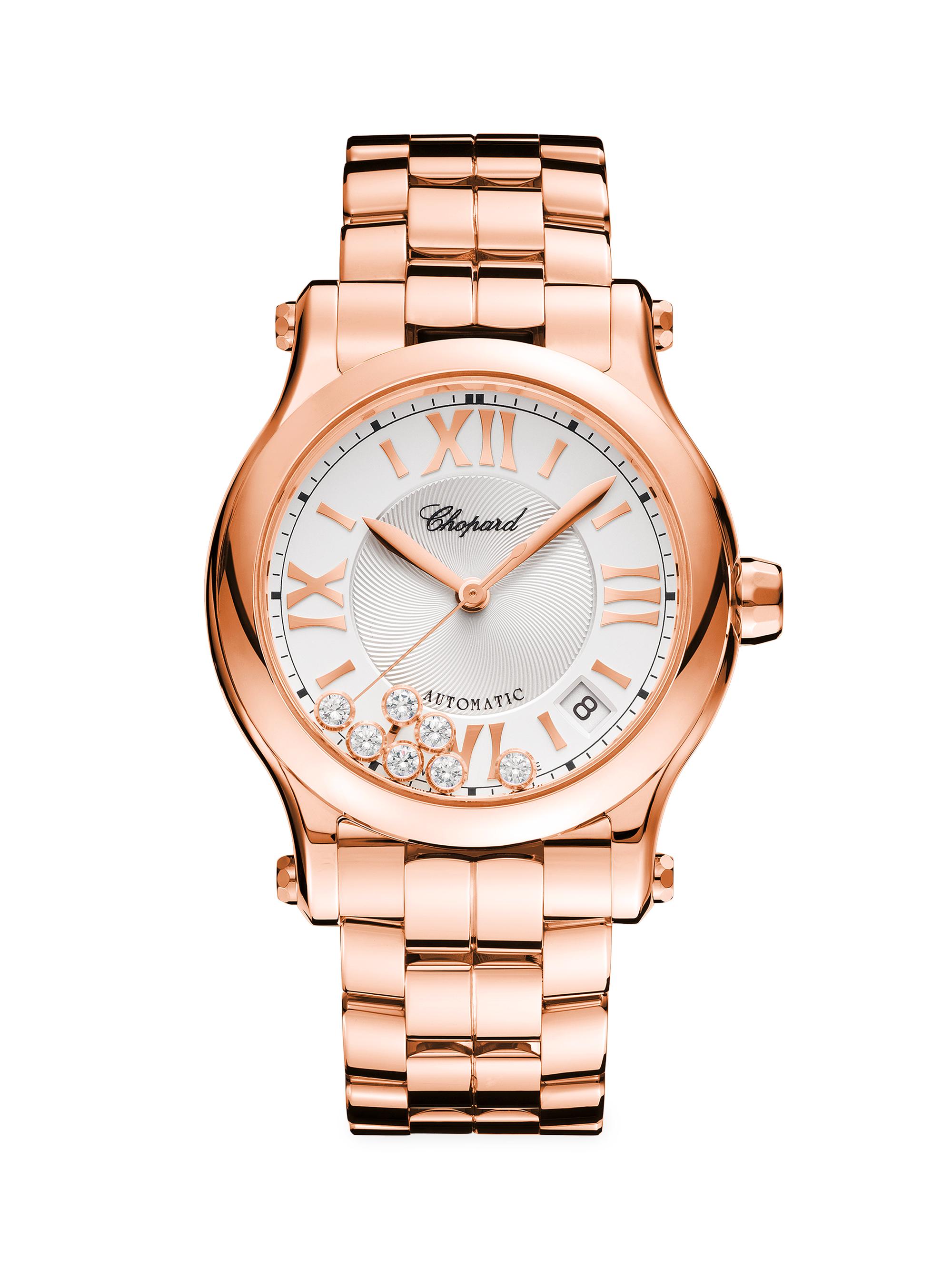 Chopard Women's Happy Sport 18K Rose Gold & 0.35 TCW Diamond Bracelet Watch/30MM