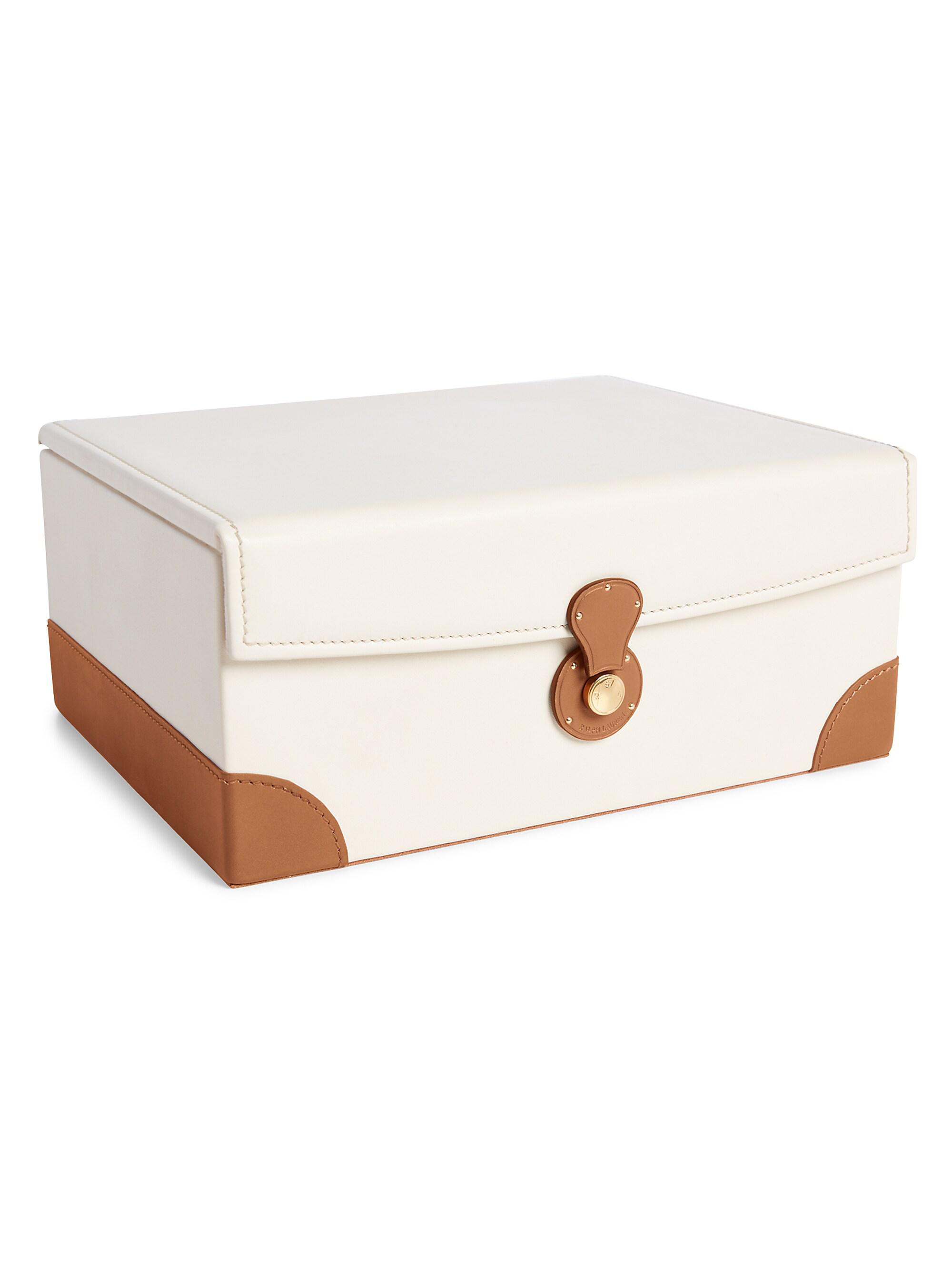 Ralph Lauren Ryan Smooth Leather Desk Box - Beige