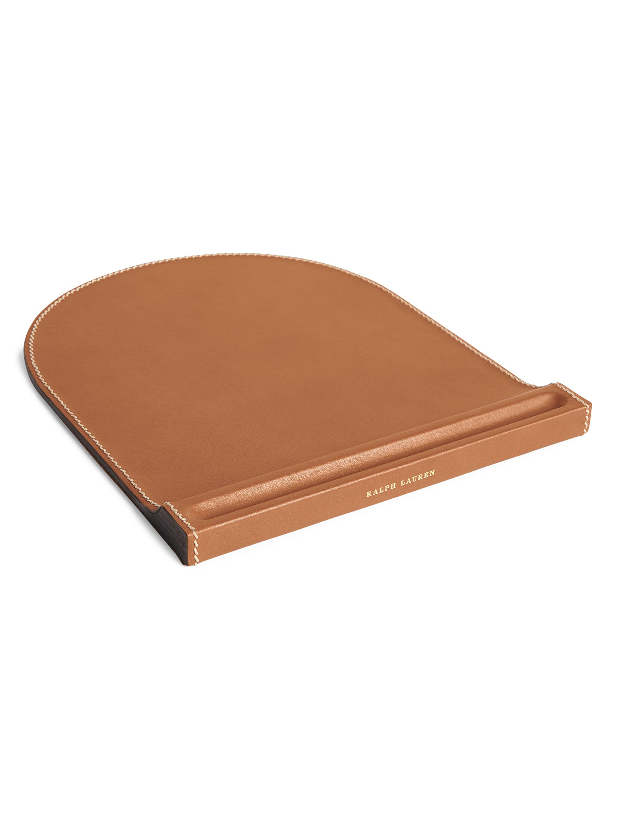 Ralph Lauren Brennan Leather Mouse Pad - Saddle