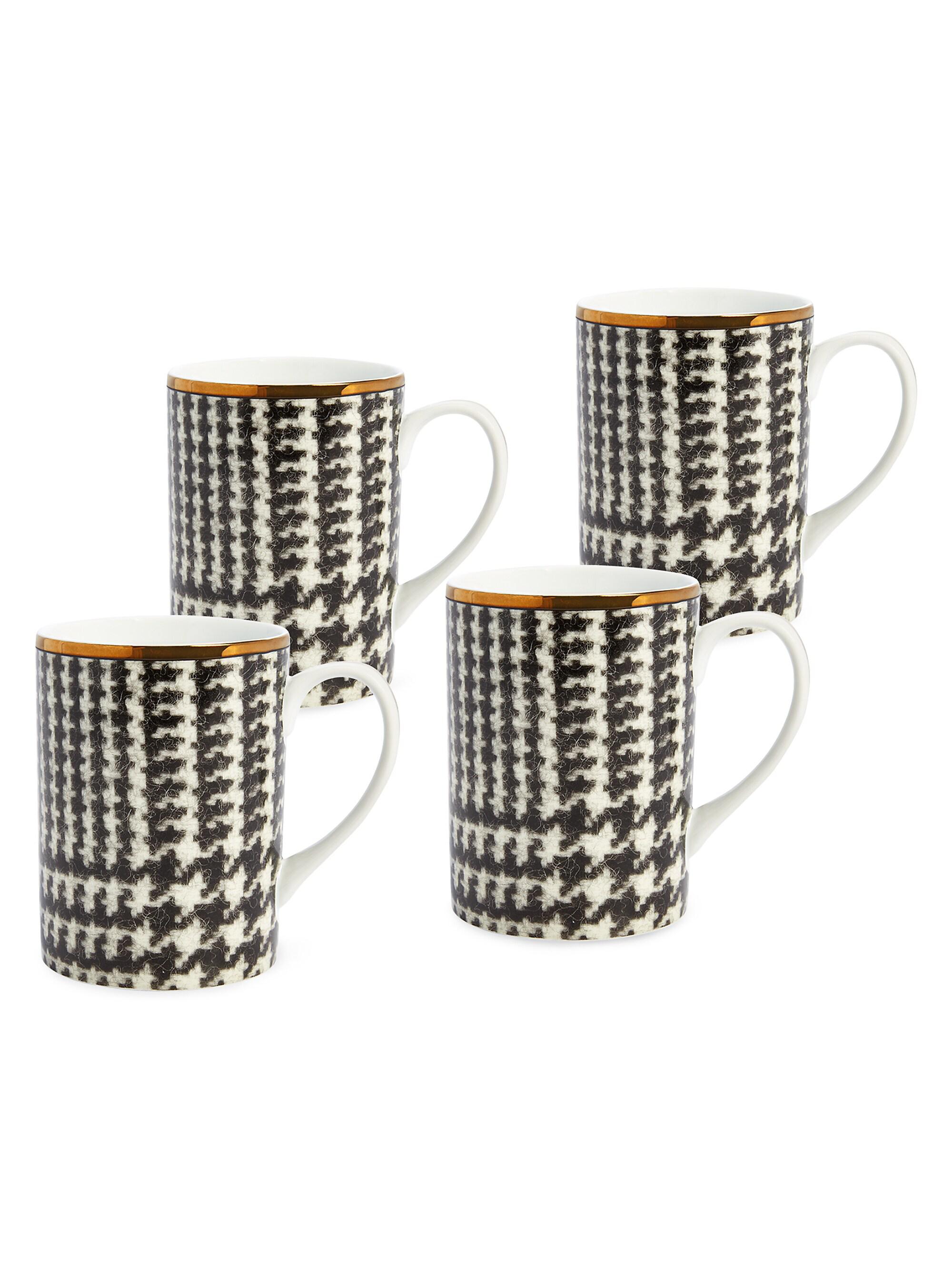 Ralph Lauren Wessex 4-Piece Porcelain Mug Set - Black White