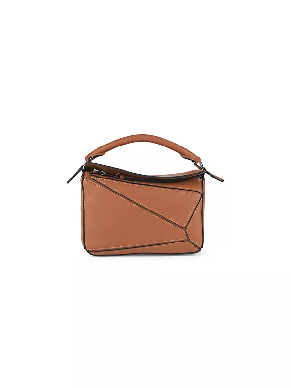 Shop LOEWE Small Puzzle Leather Satchel Bag
