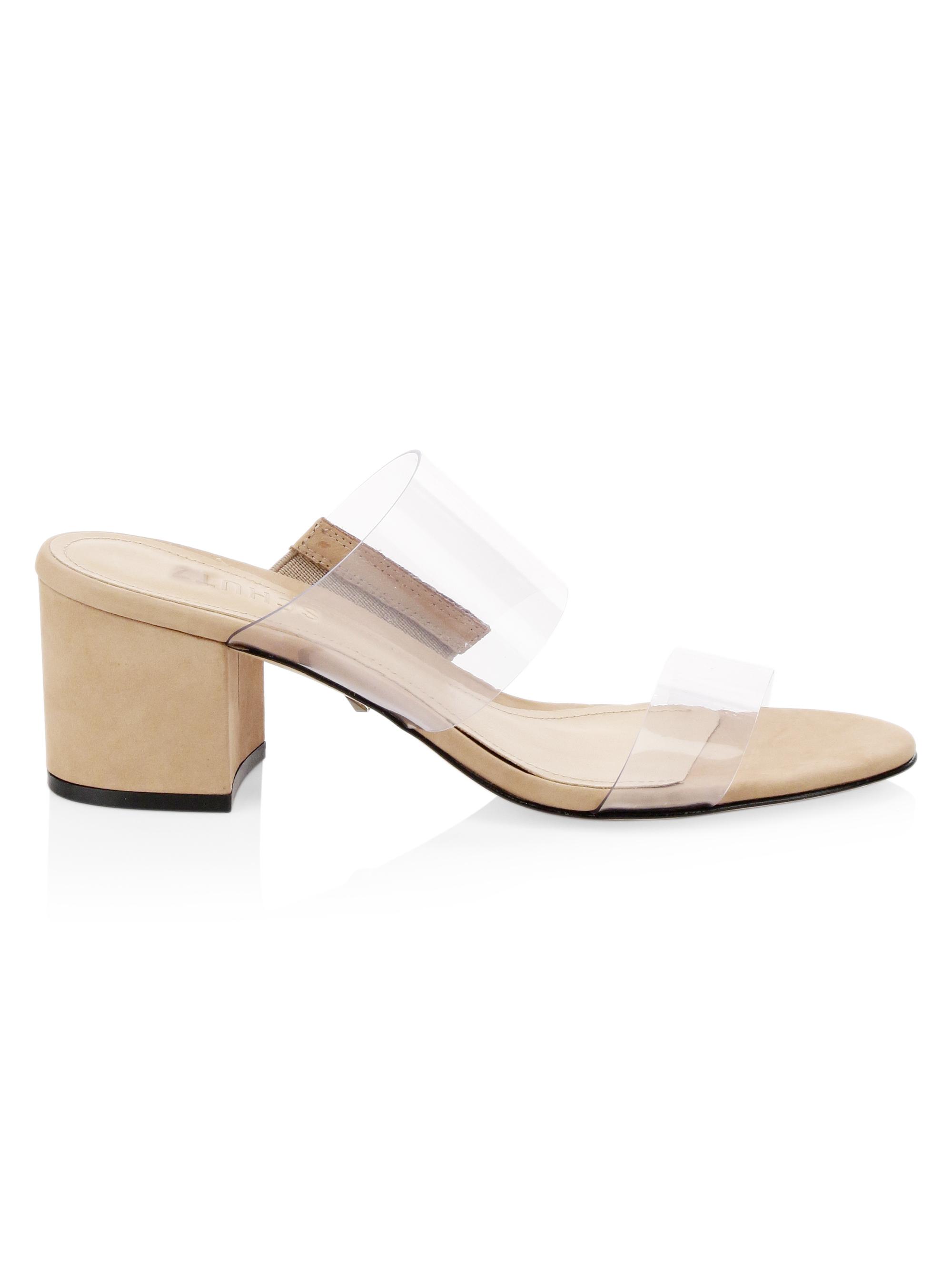 Schutz Women's Victorie Vinyl & Suede Mules - Tan