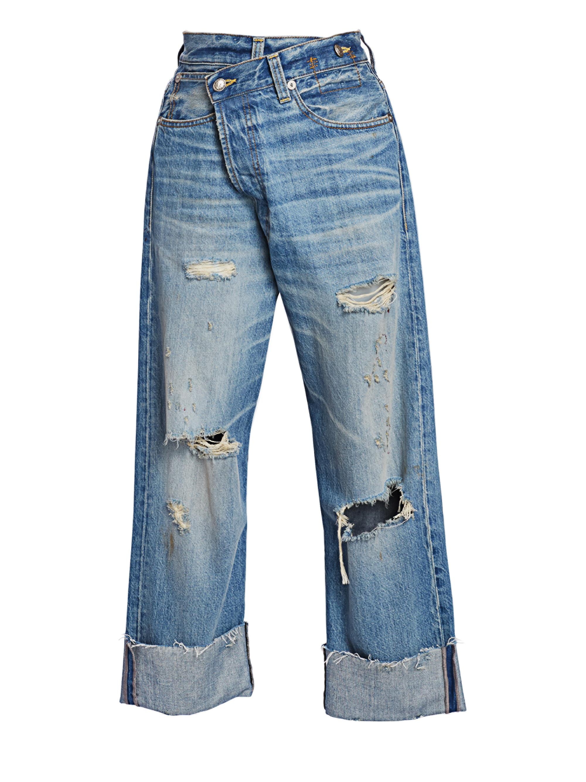 R13 Distressed Crossover Jeans | Saks Fifth Avenue