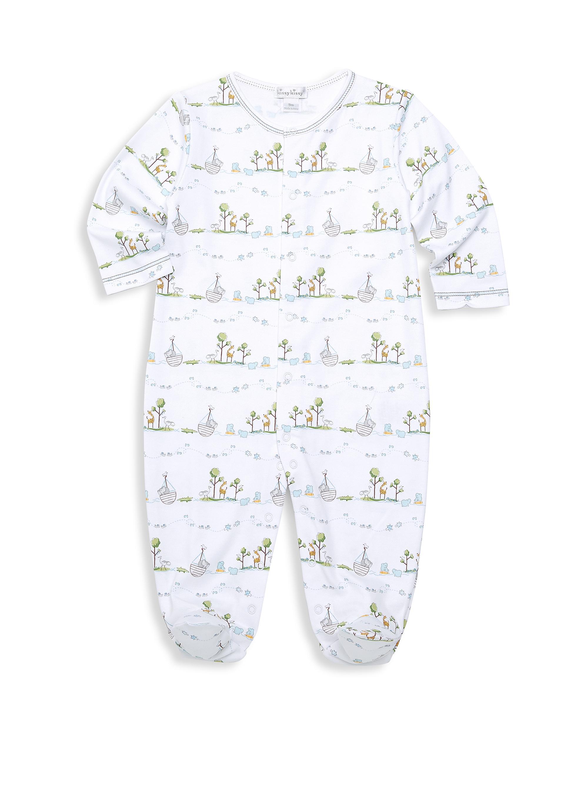 Kissy Kissy Baby Girl's Noah's Print Footie - Pink 9 Months