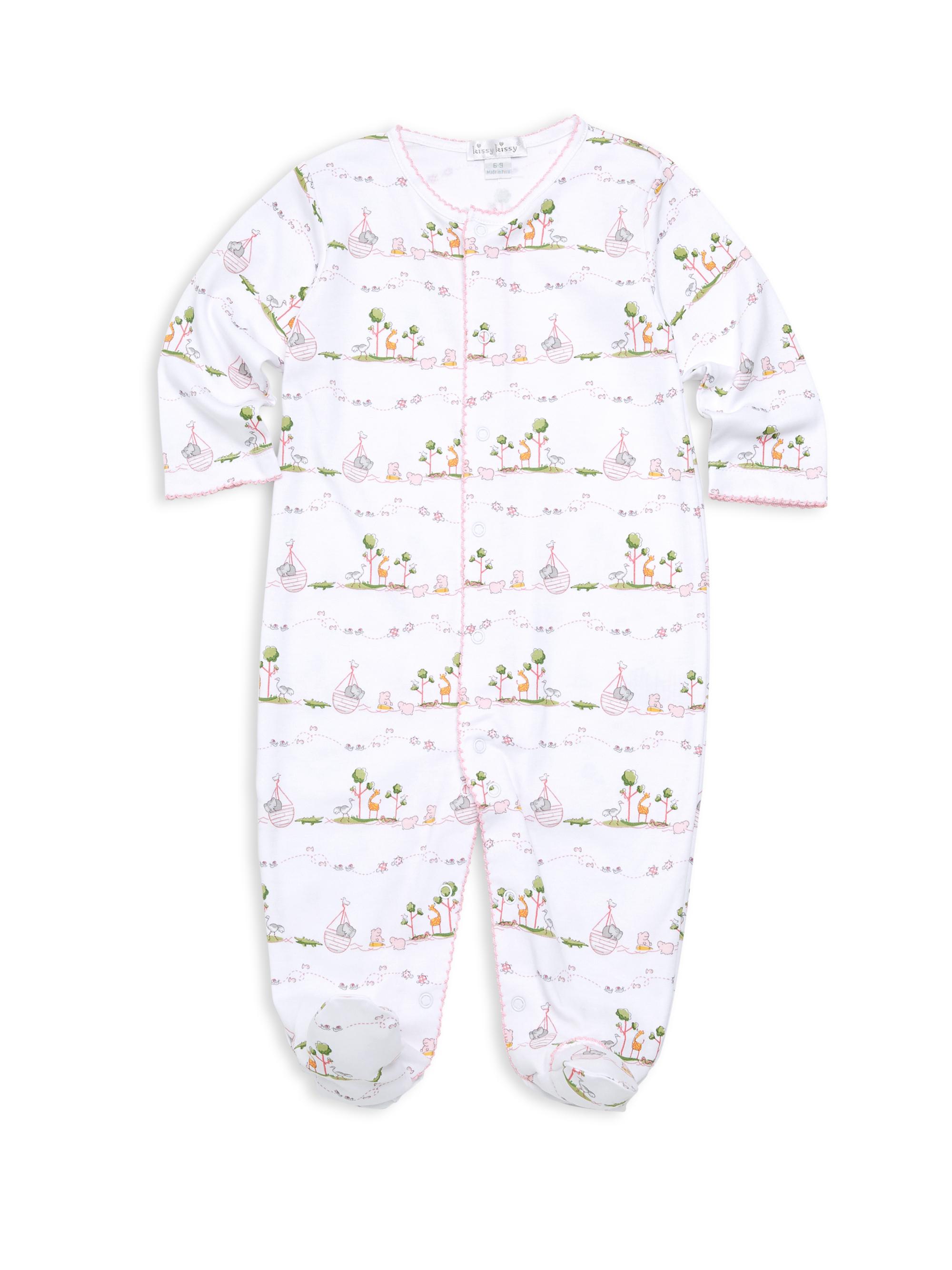 Kissy Kissy Baby Girl's Noah's Print Footie - Pink 9 Months | Thumbnail 3