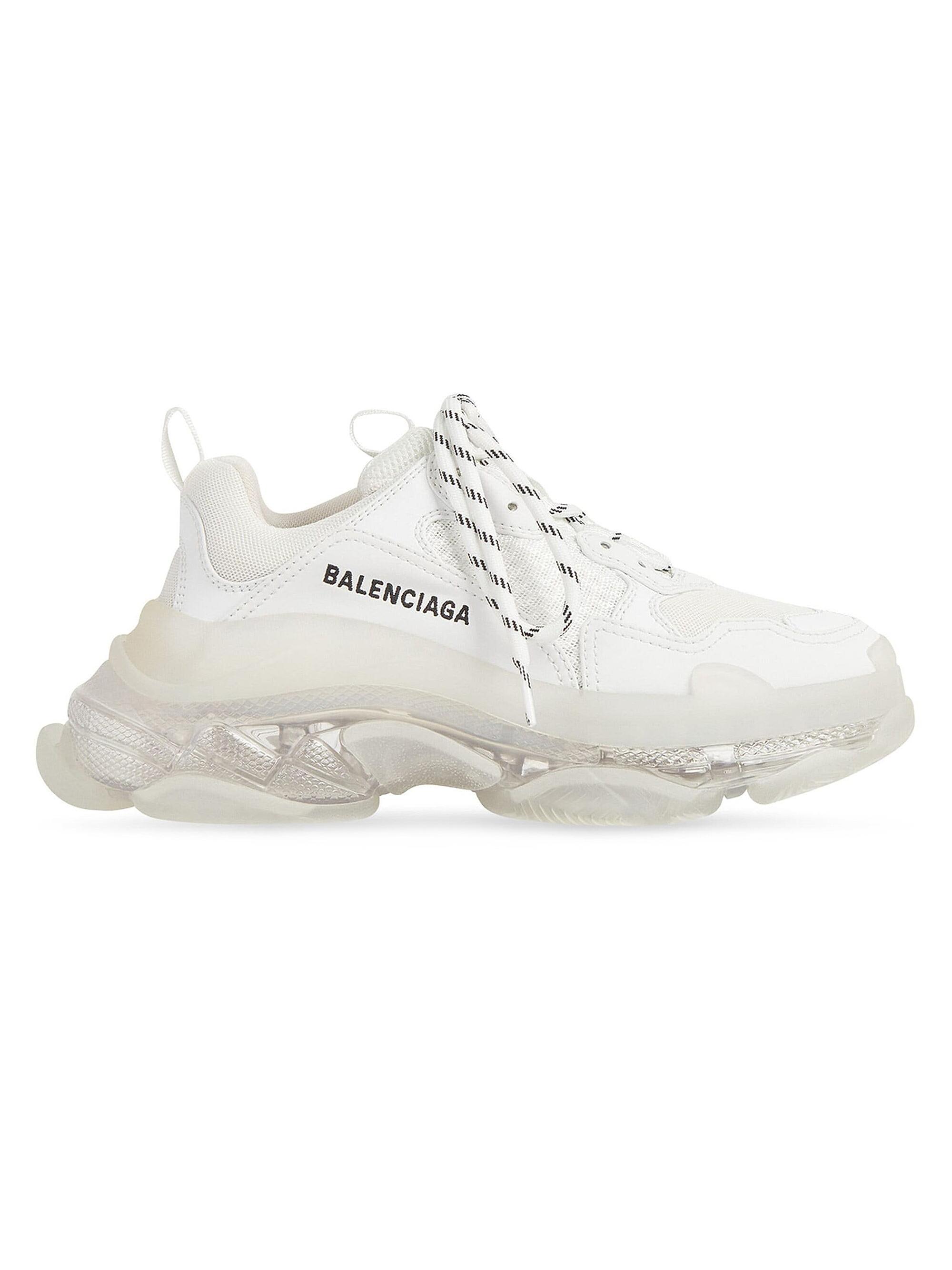Balenciaga Women's Triple S Sneakers Clear Sole - Blanc