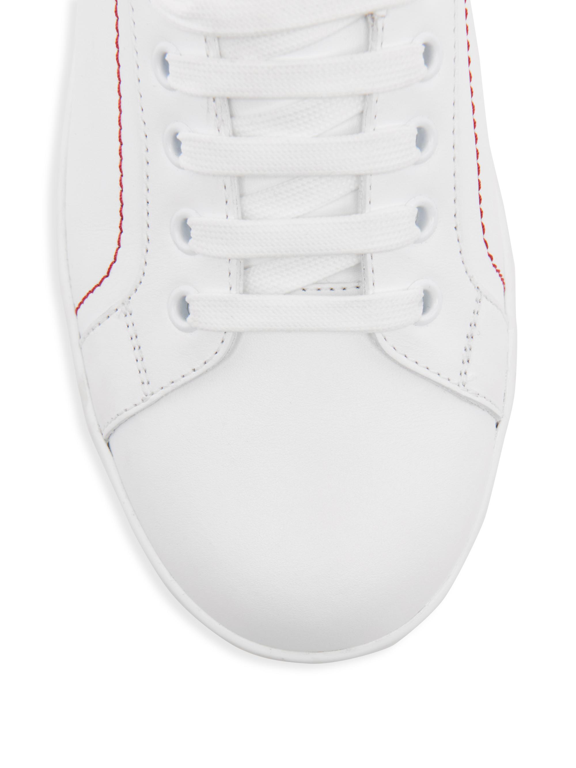 Dolce&Gabbana Portofino Logo Leather Sneakers | Saks Fifth Avenue