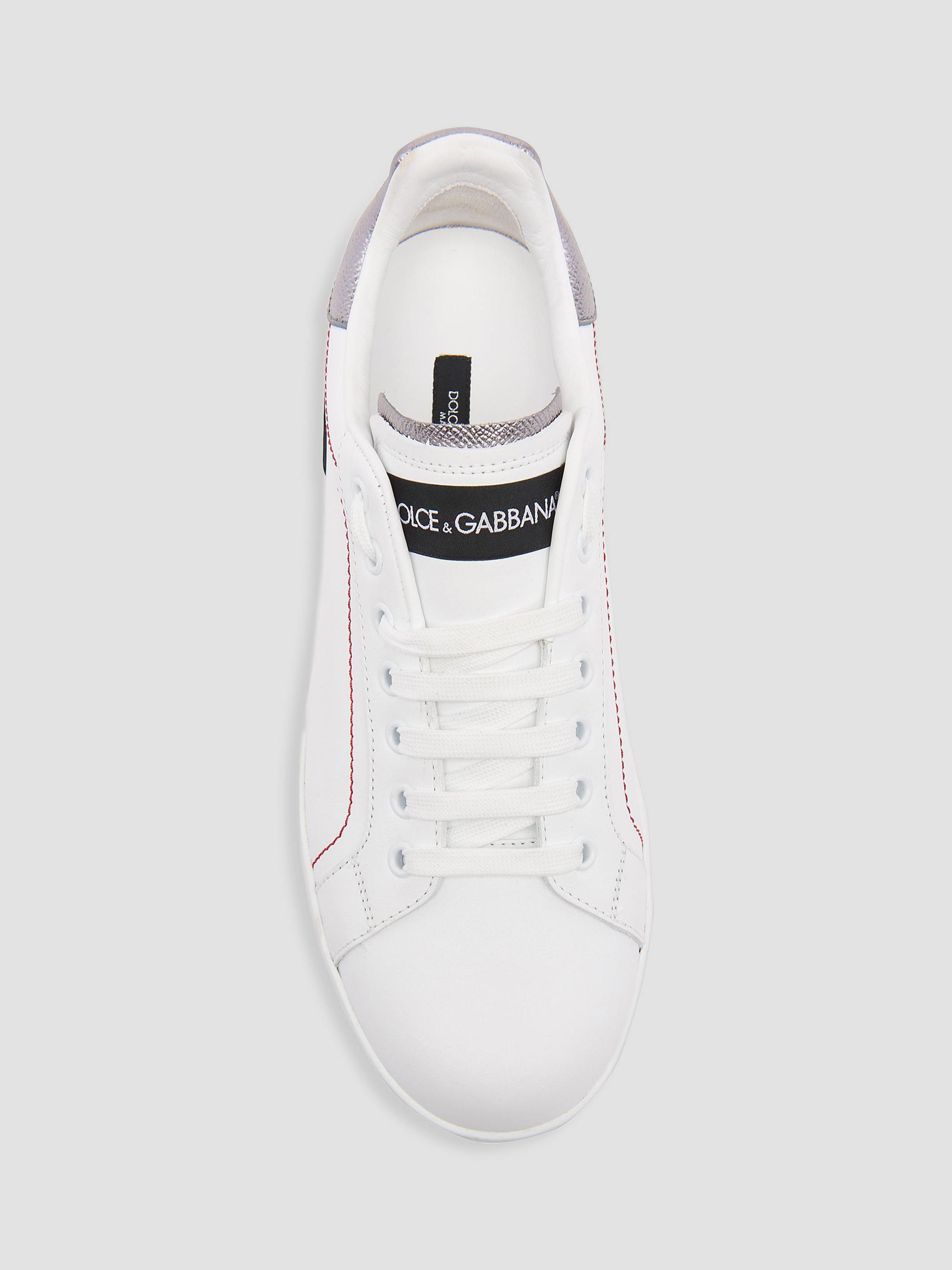 Dolce&Gabbana Portofino Logo Leather Sneakers | Saks Fifth Avenue