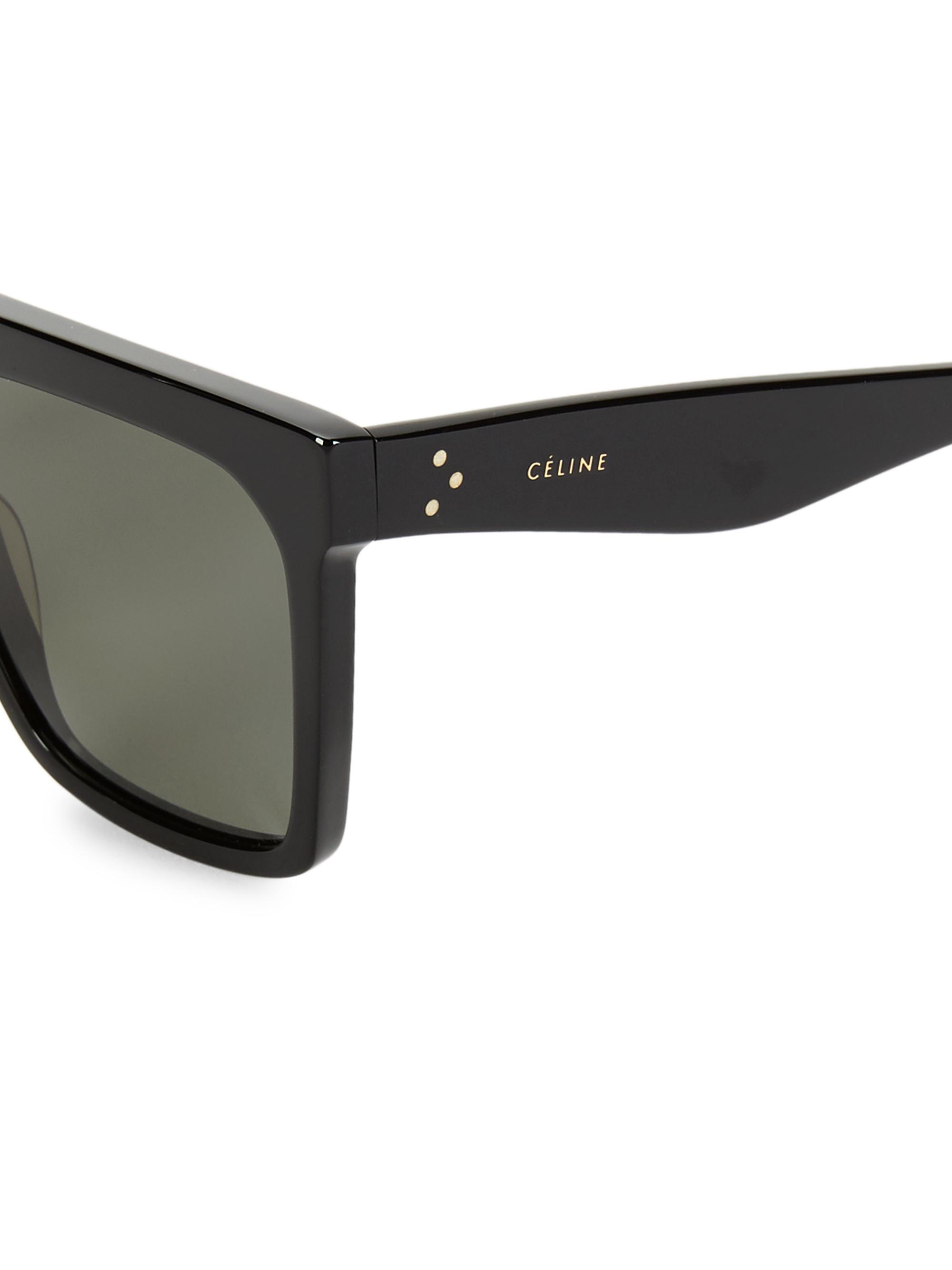Celine Sunglasses- 55mm Polarized Celine Acetate Square Polarized Sunglasses CL40130F Black  main image 4