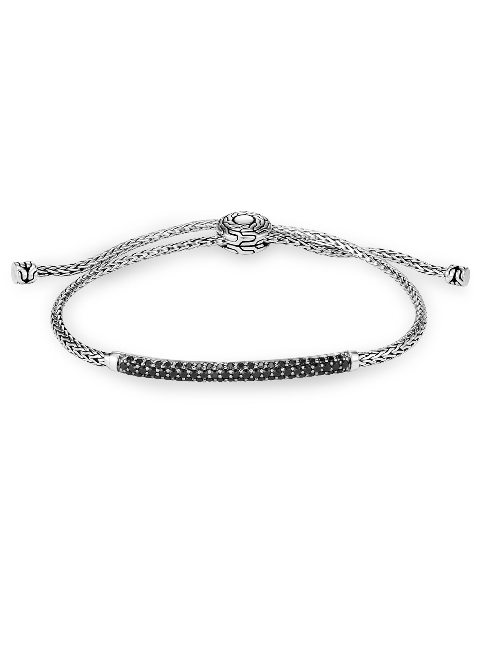 John Hardy Women's Chain Sterling Silver, Black Spinel & Black Sapphire Mini Rope Bracelet - Black