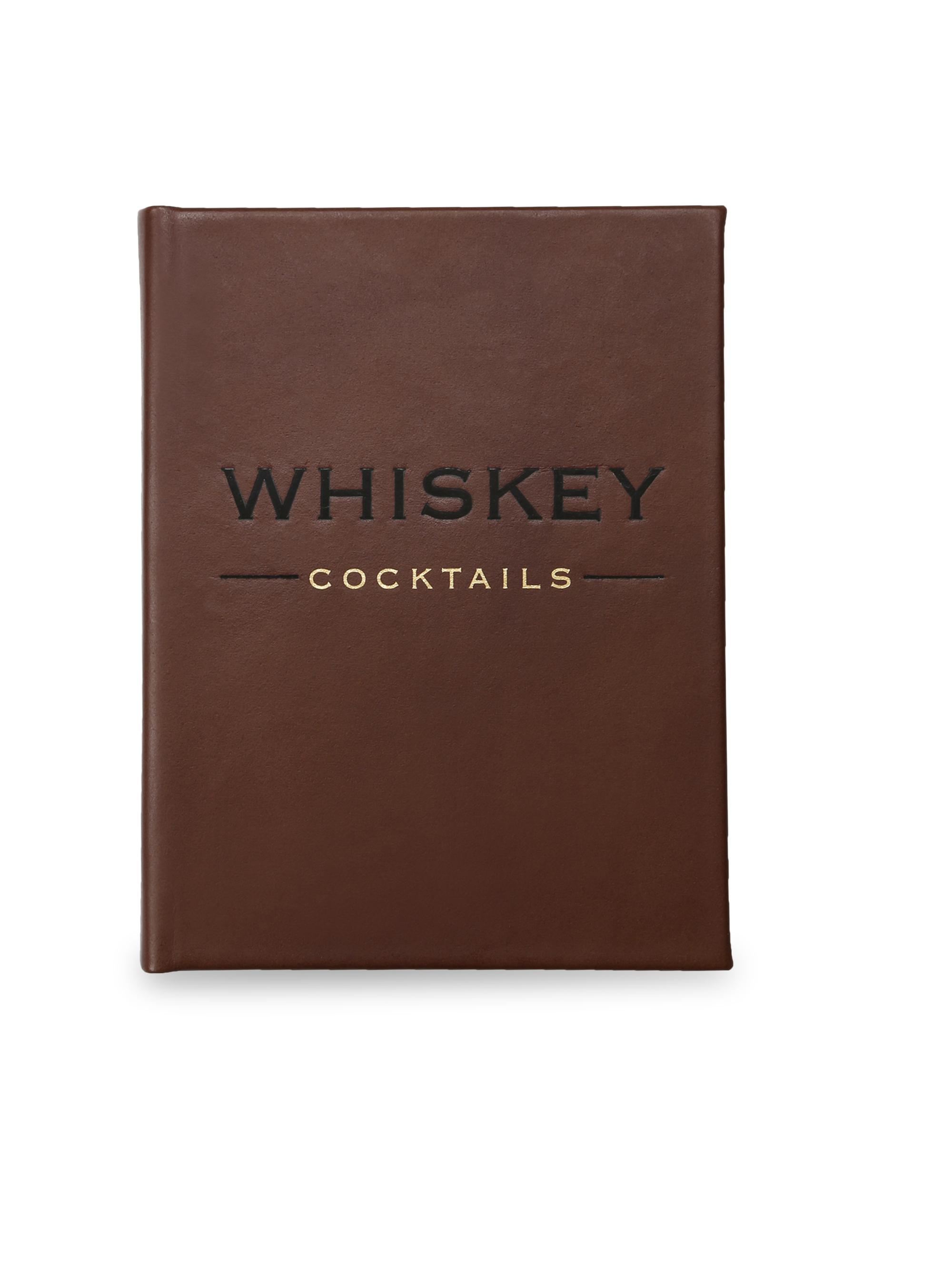 Graphic Image Whiskey Cocktails Leather-Bound Book - Brown