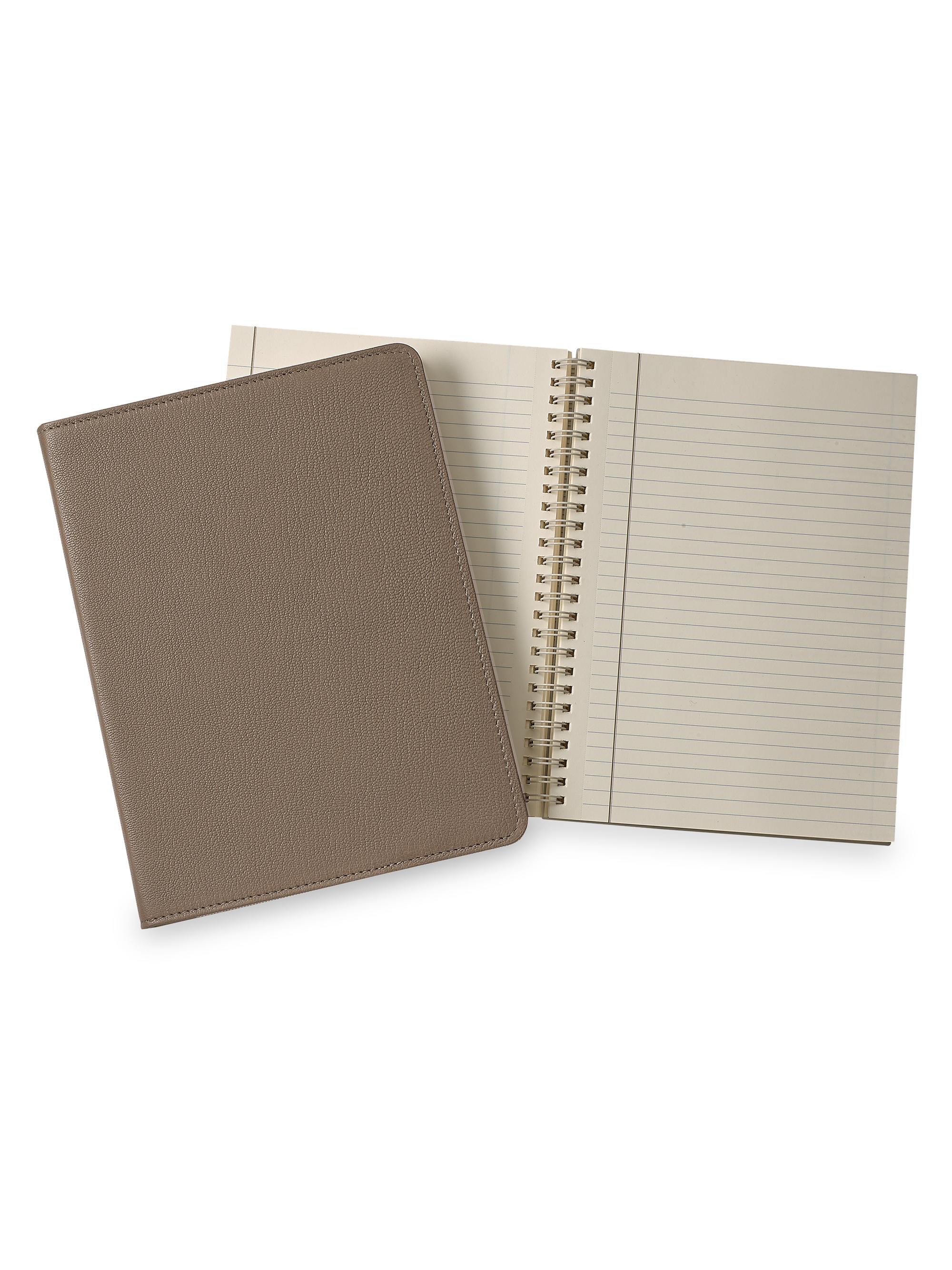 Graphic Image JS9 Refillable Leather Notebook - Taupe