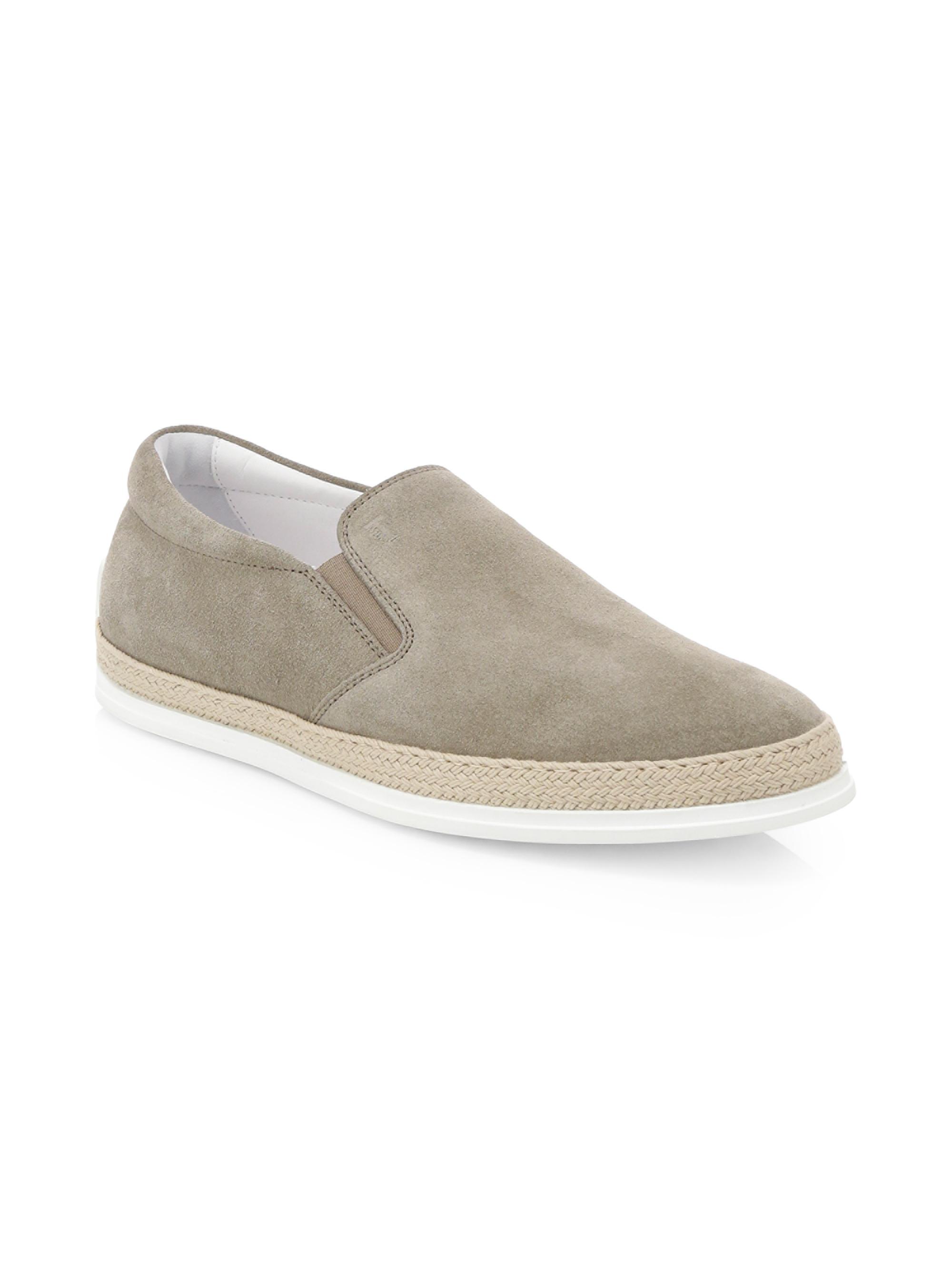 Tod's Men's Suede Espadrille Slip-On Sneakers - Torba Suede