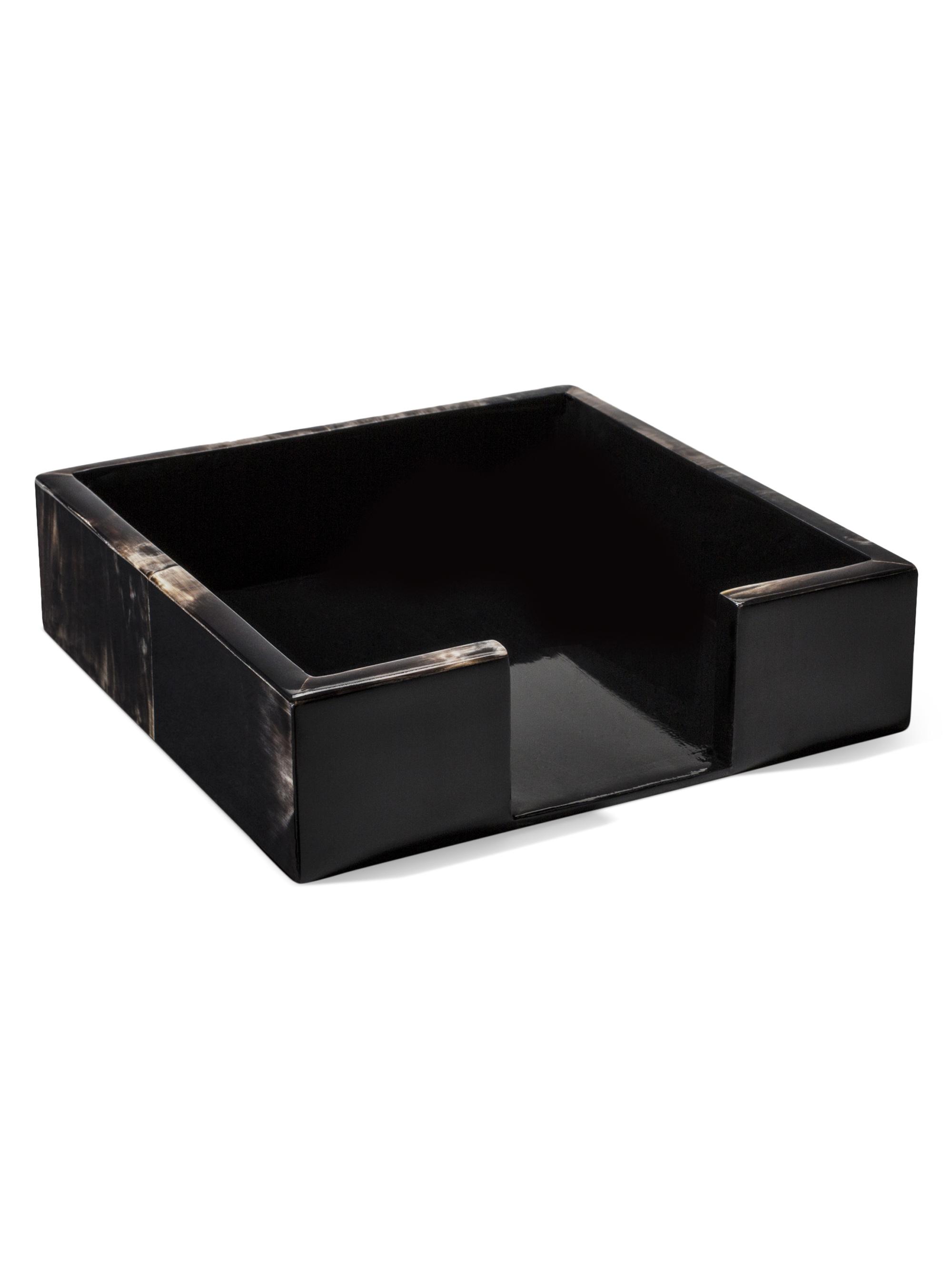 Ladorada Bull Horn & Wood Veneer Napkin Holder