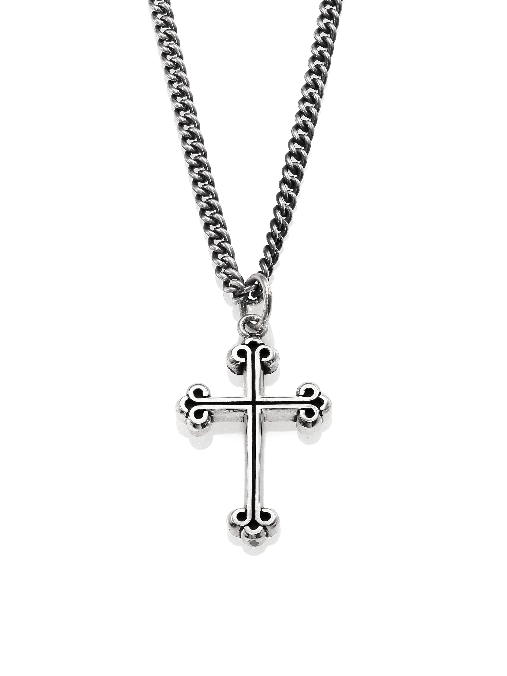 King Baby Studio Men's Baby Traditional Cross Pendant - Silver