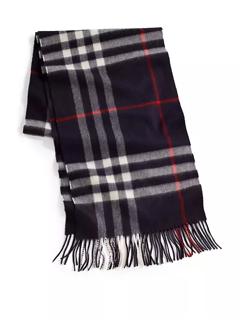 Burberry The Classic Check Cashmere Scarf - Grey