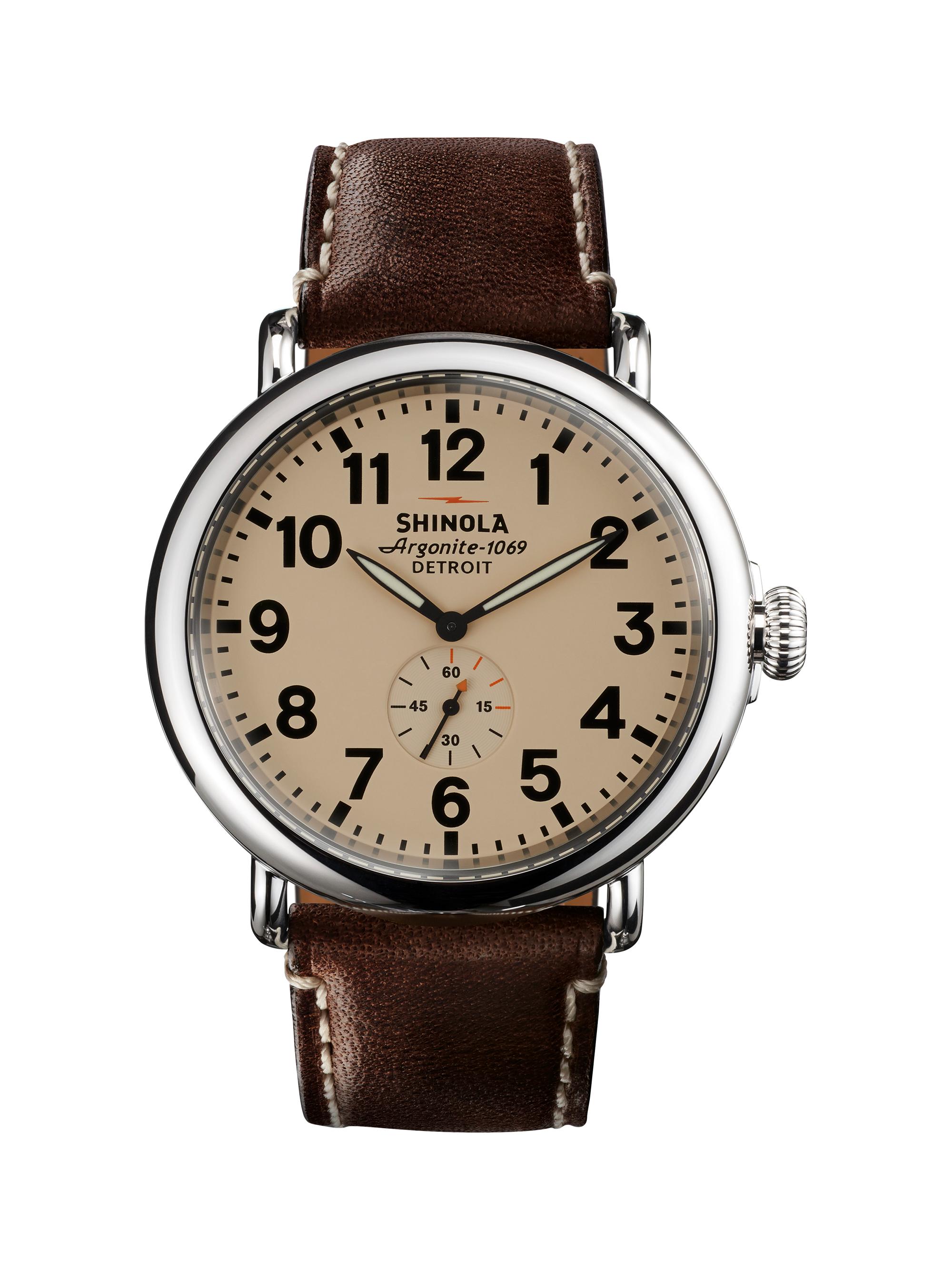 Shinola Runwell Stainless Steel Watch - Brown White