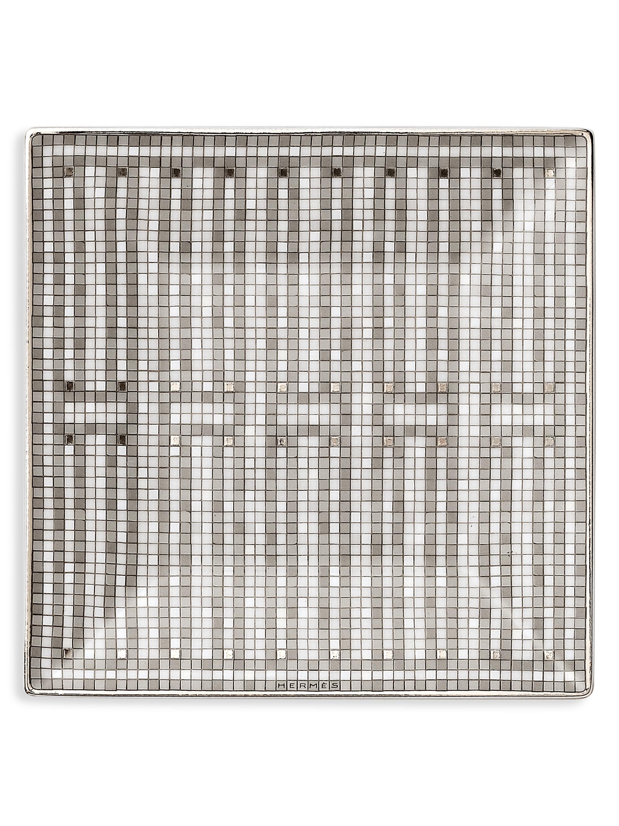 La Table Hermes Mosaïque Au 24 Platinum Square Plate
