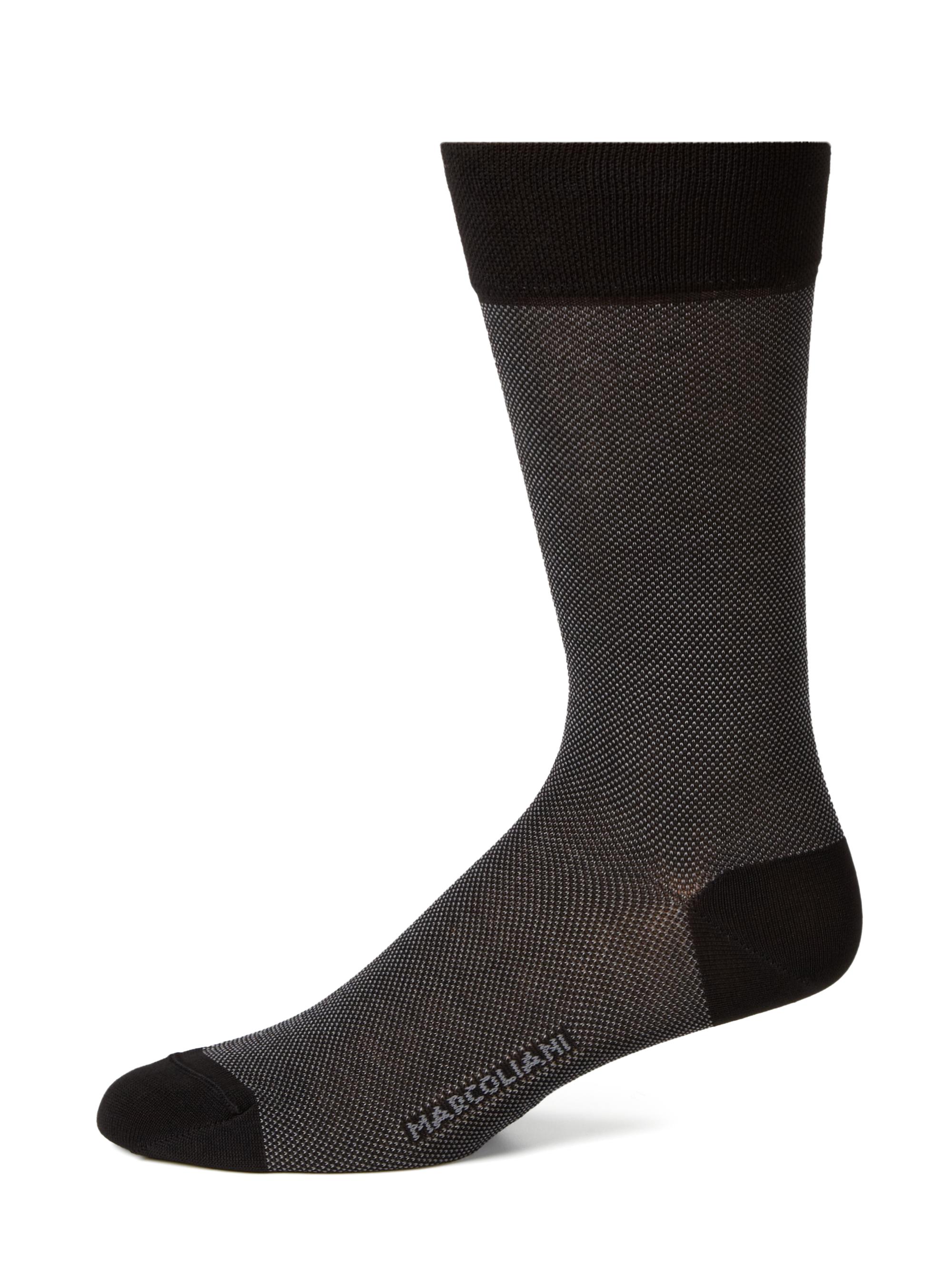 Marcoliani Cotton-Blend Dress Socks - Black Iris