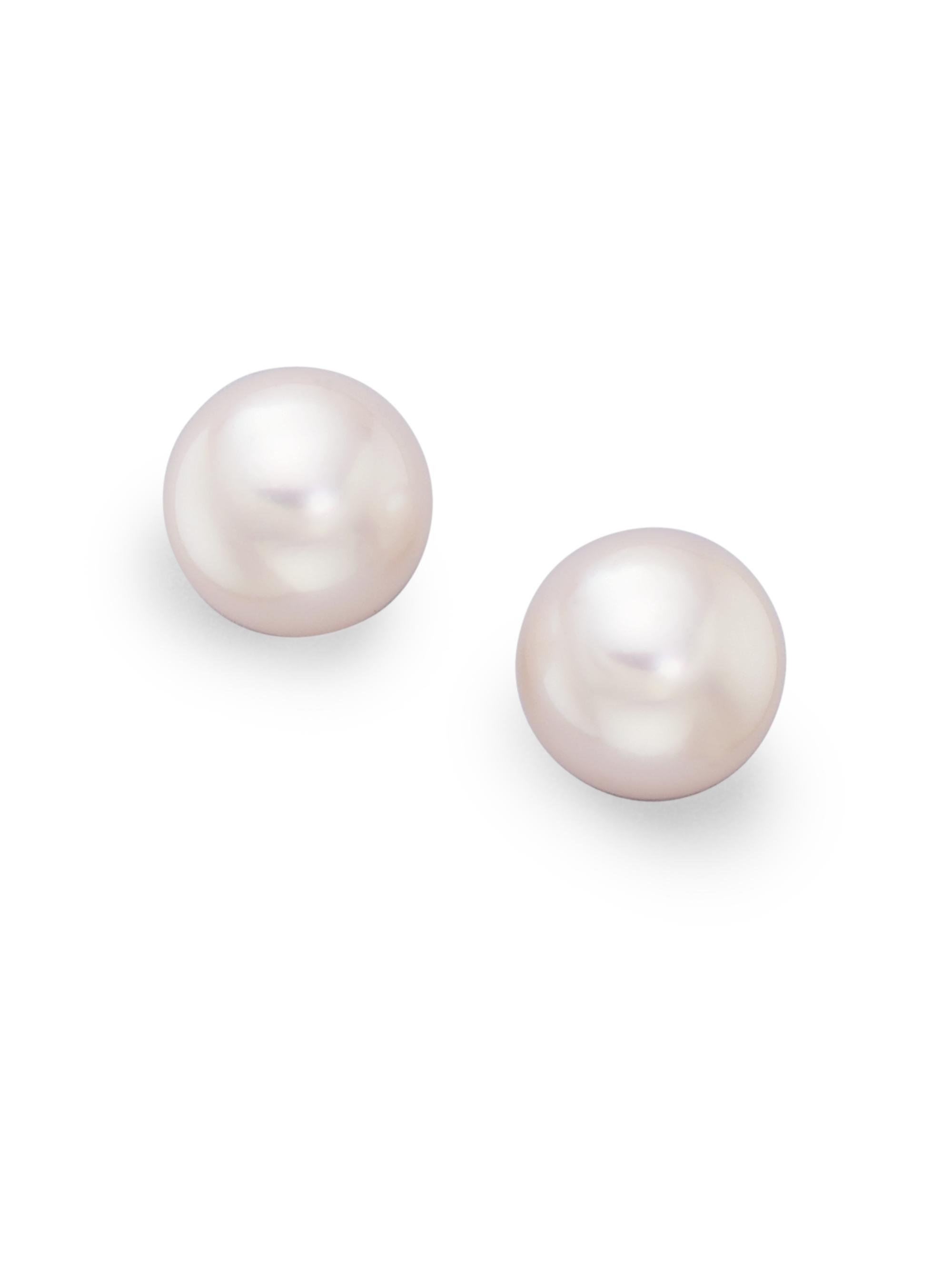 Mikimoto Women's 8MM White Cultured Akoya Pearl & 18K White Gold Earrings - Pearl